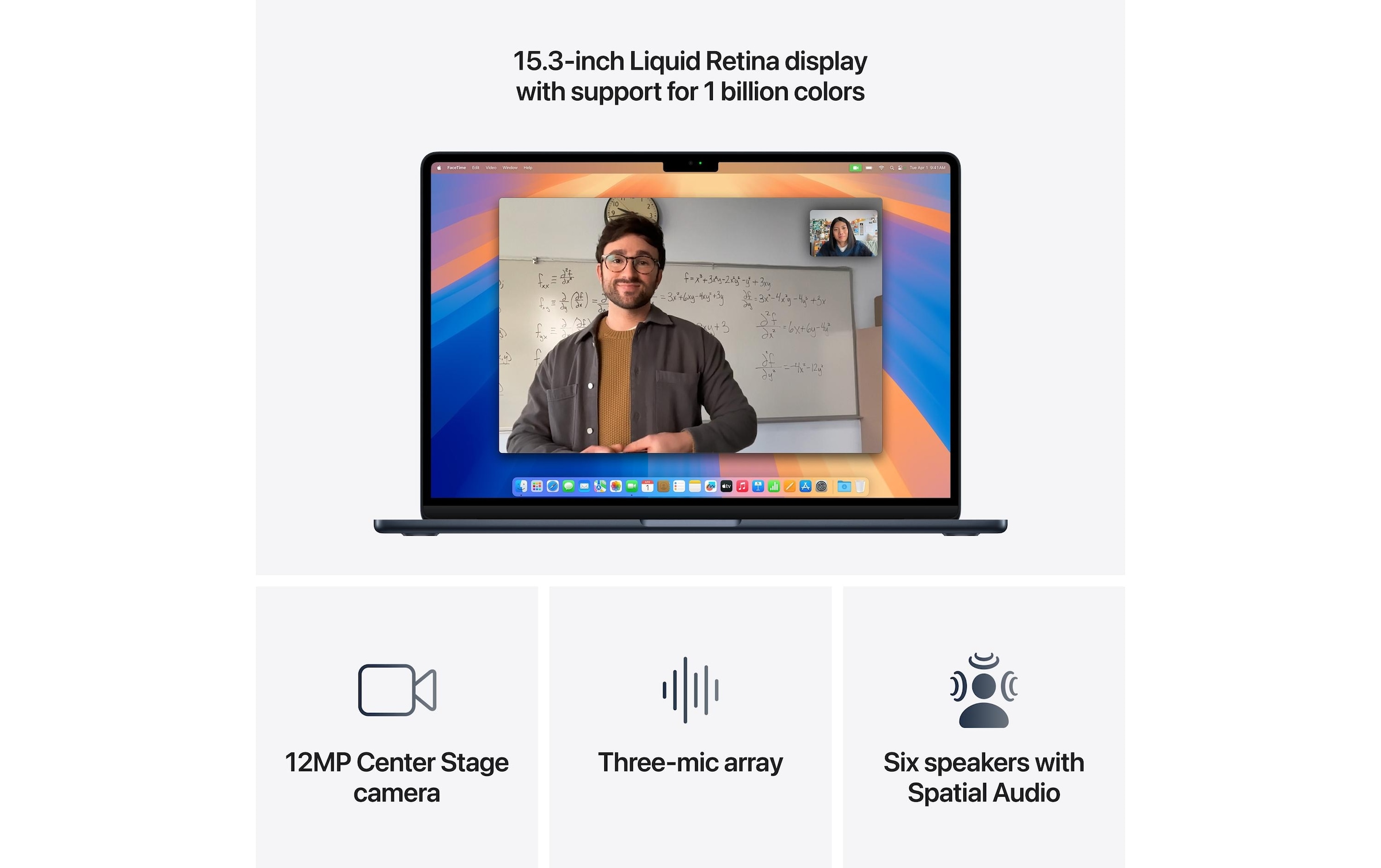 Apple Ordinateur portable »MacBook Air 15 2025 M4 10C GPU / 32 GB / 1 TB Midnight« / 15,3 ″ Apple M4 Integrierte NPU (Neural Processing Unit)