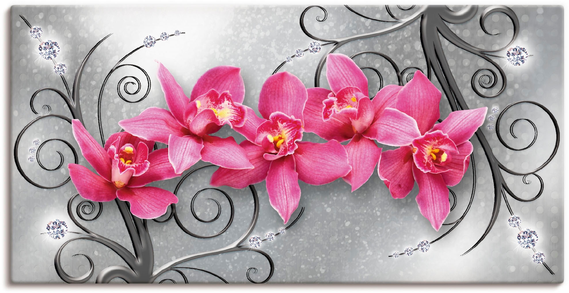 auf Artland Leinwandbild, in Blumenbilder, jetzt Wandbild Orchideen (1 versch. Grössen als Ornamenten«, Alubild, Wandaufkleber »rosa Poster St.), kaufen oder