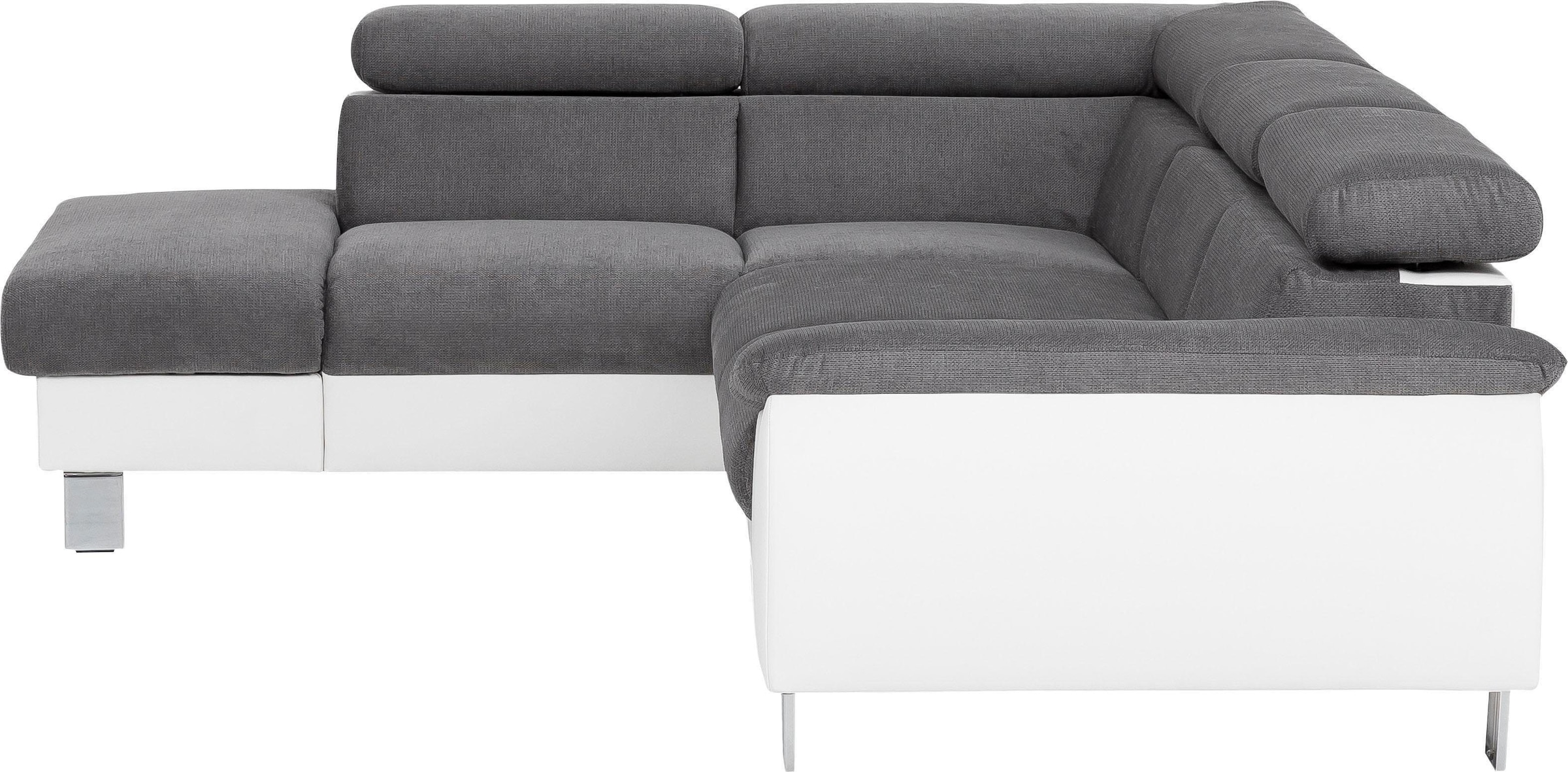 COTTA Polstergarnitur »Komaris L-Form«, (Set), Set bestehend aus: Ecksofa mit Kopfteilverstellung & Hocker