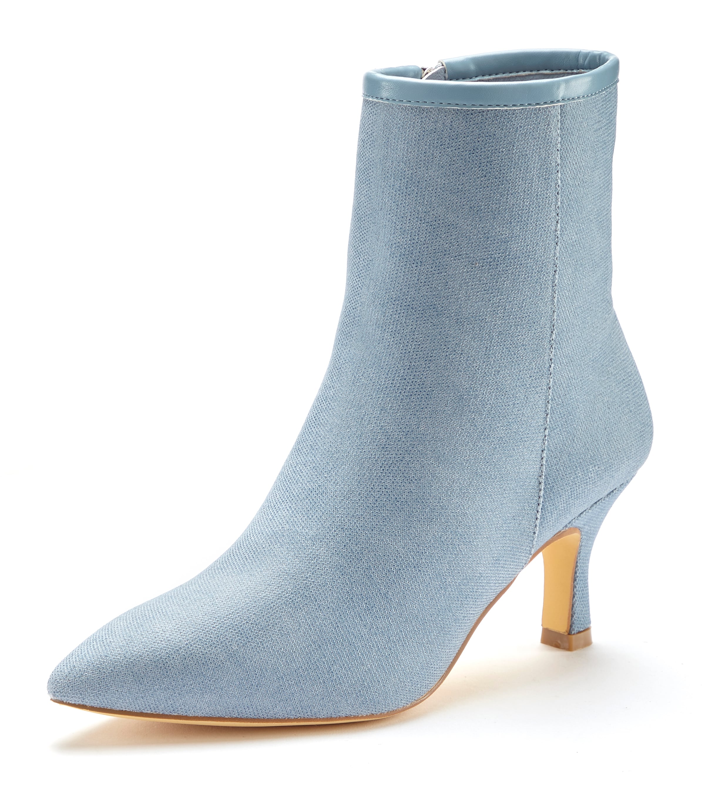 LASCANA Stiefelette, High-Heel Ankle Stiefel in Denim-Optik VEGAN