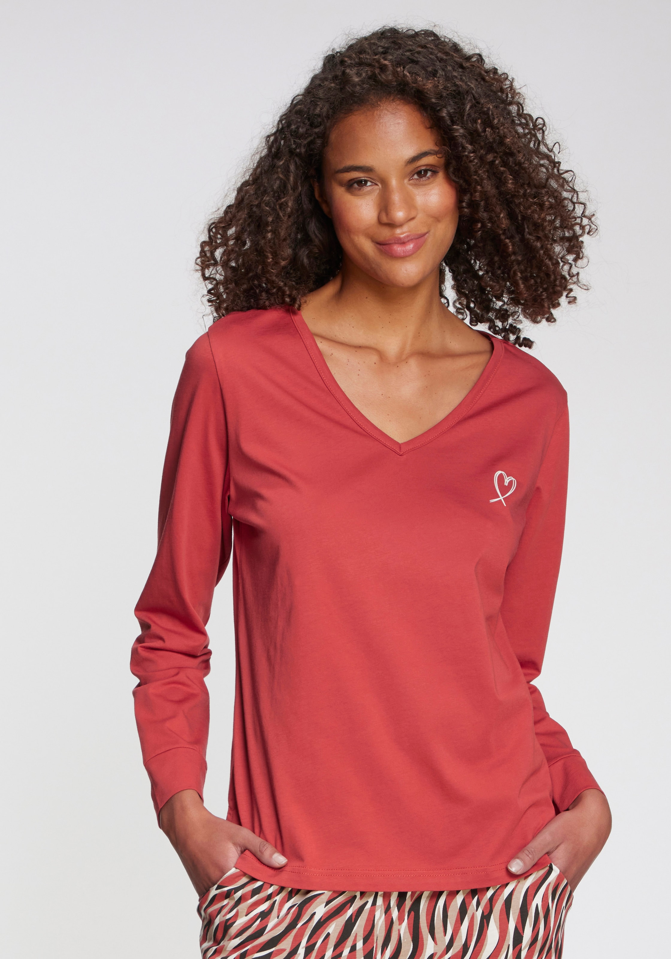 Image of Vivance Dreams Pyjamaoberteil mit kleinem Herzprint