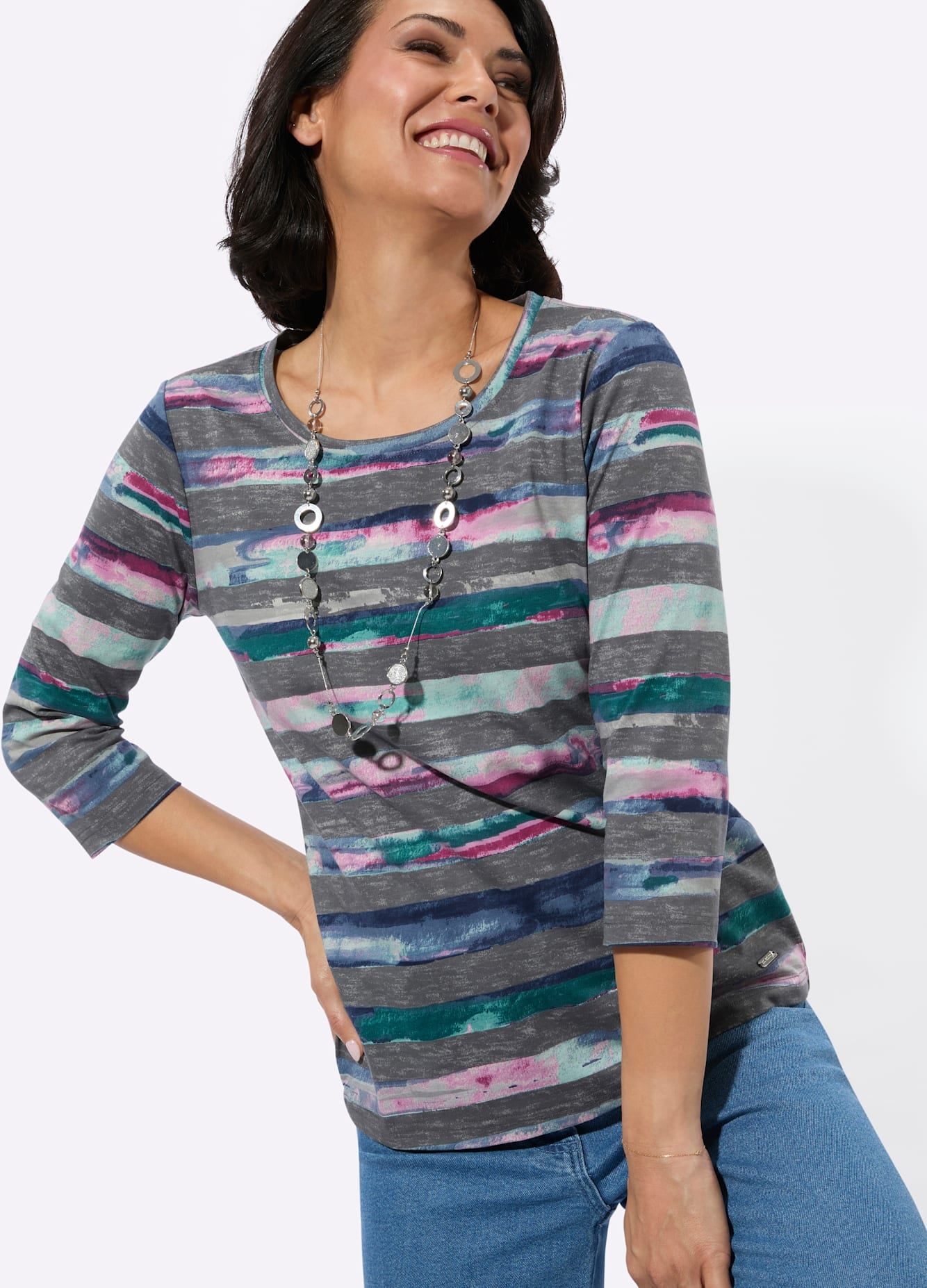 Casual Looks Shirt à col rond »Rundhals-Shirt« 1