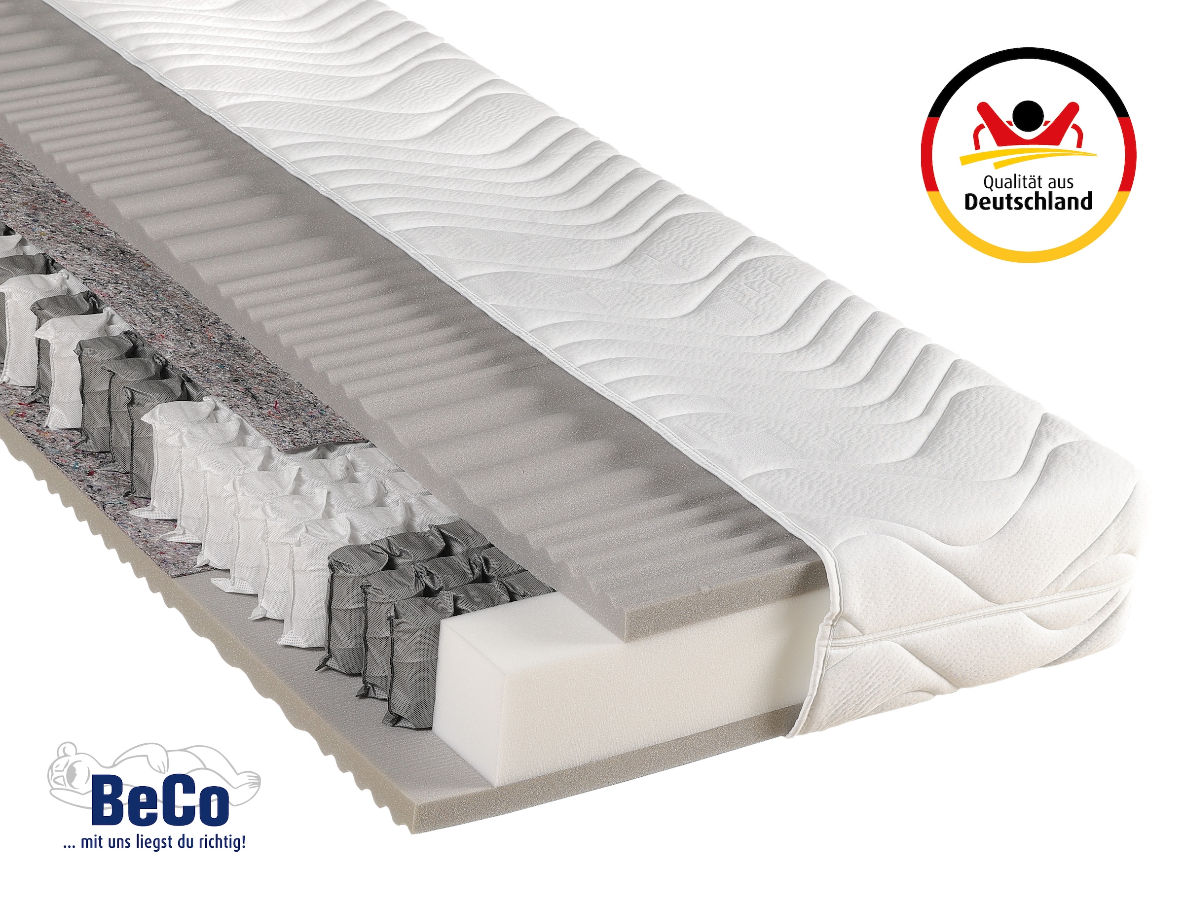 Beco Taschenfederkernmatratze »Matratze,7 Zonen, Federkernmatratze, zwei Liegeseiten« Maxima Plus, 90x200 cm in H3 von Stiftung Warentest "GUT (1,8)"