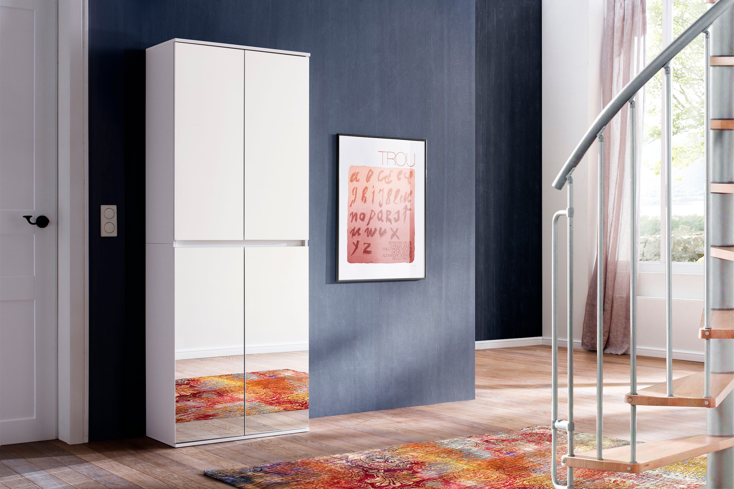 Home affaire Garderobenschrank »Malcesine« Garderobenschrank mit 4 Türen - (B/T/H) 74/34/191 cm