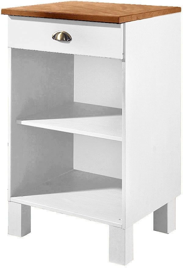 Image of Home affaire Unterschrank »Oslo«, 50 cm breit, mit 23 mm starker Arbeitsplatte, 1 Schubkasten, 2 Fächer, aus massiver Kiefer, Metallgriff bei Ackermann Versand Schweiz