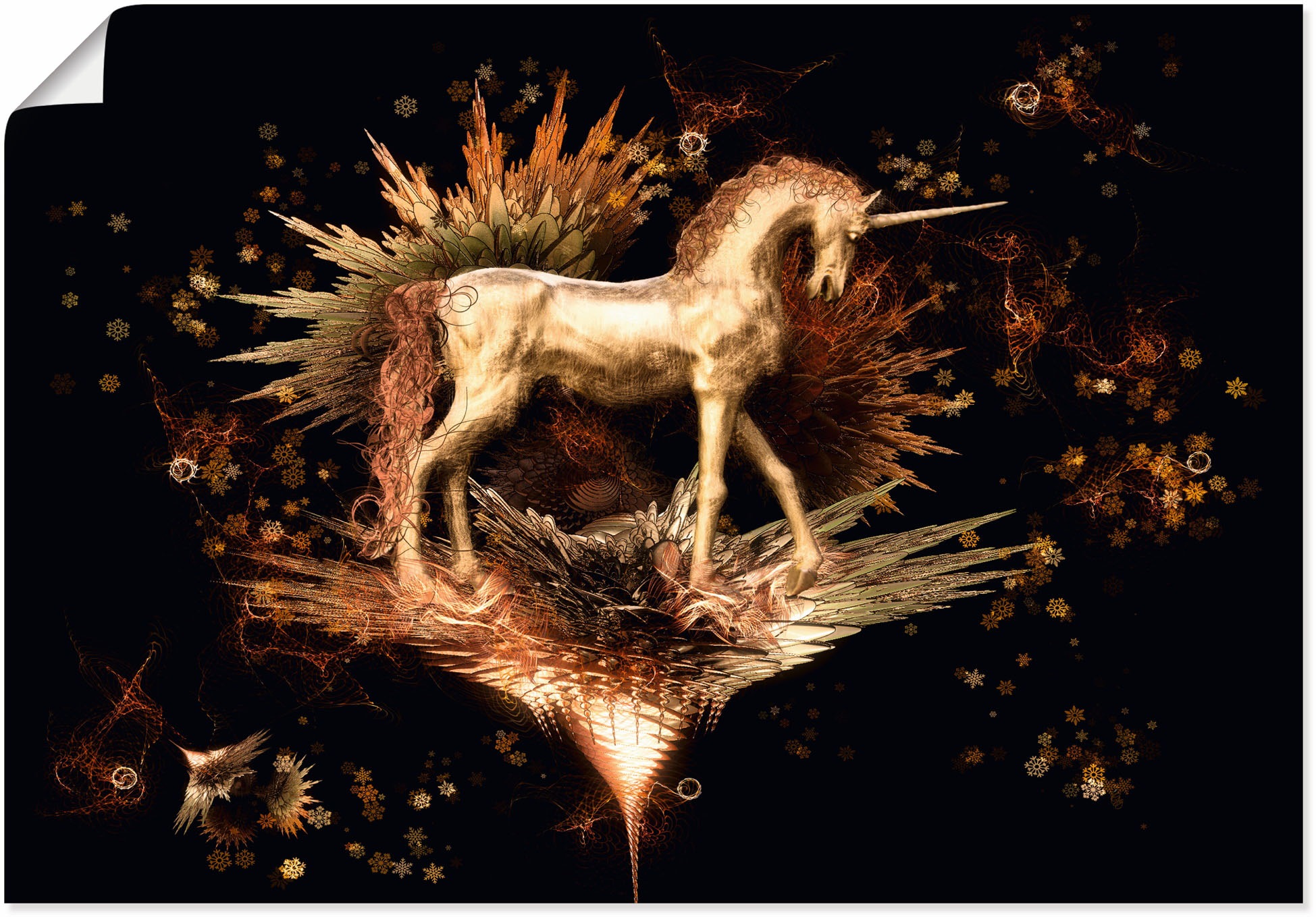 Image of Artland Wandbild »Magisches Sternhorn«, Animal Fantasy, (1 St.), in vielen Grössen & Produktarten - Alubild / Outdoorbild für den Aussenbereich, Leinwandbild, Poster, Wandaufkleber / Wandtattoo auch für Badezimmer geeignet bei Ackermann Versand Schweiz