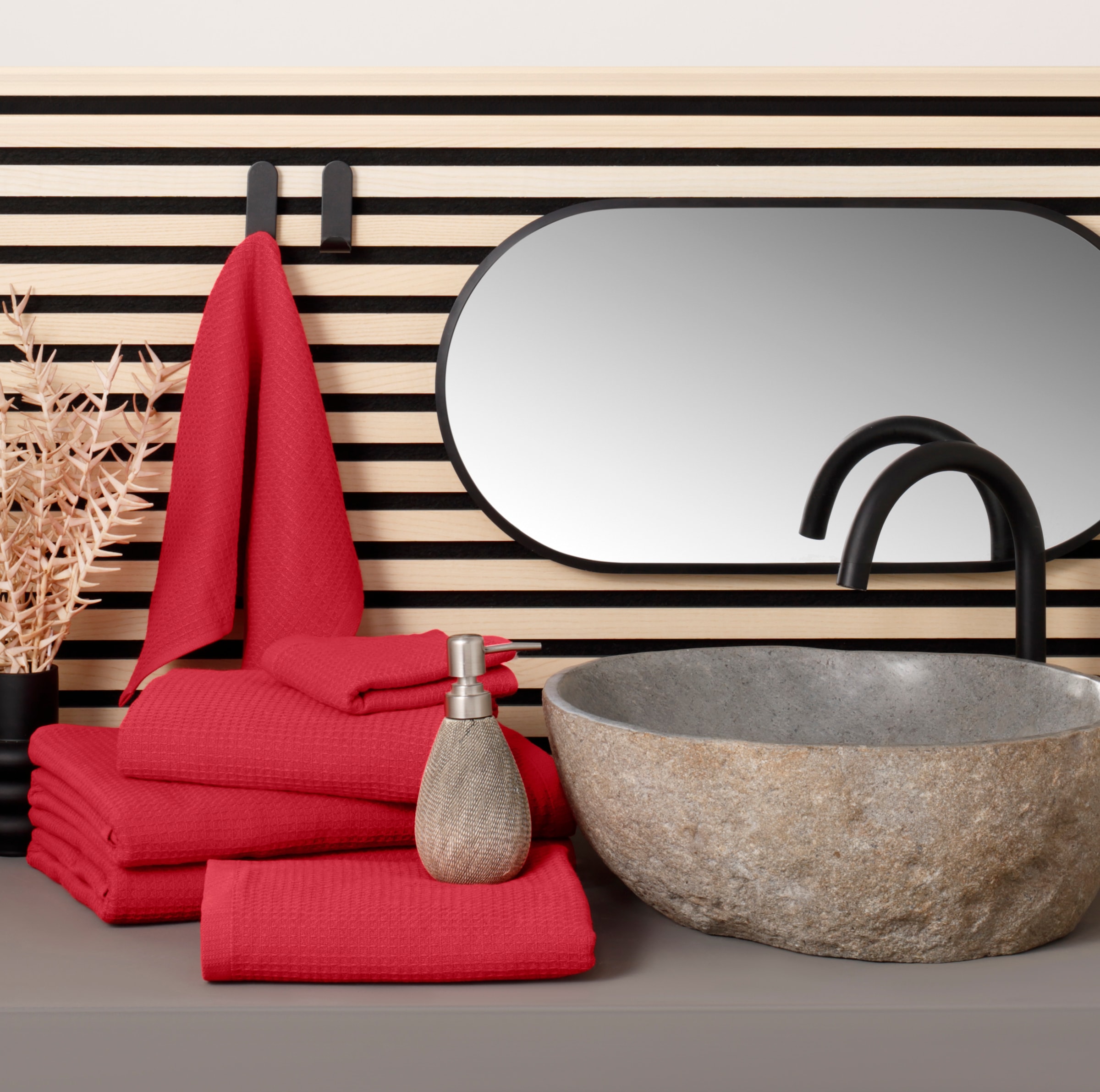 KangaROOS Handtuch Set »Cassidy, Handtuch in Premium Qualität, 500 gr/m², Waffeloptik« Duschtücher, Handtücher, Gästetücher, 100% Baumwolle, 5 Jahre Garantie