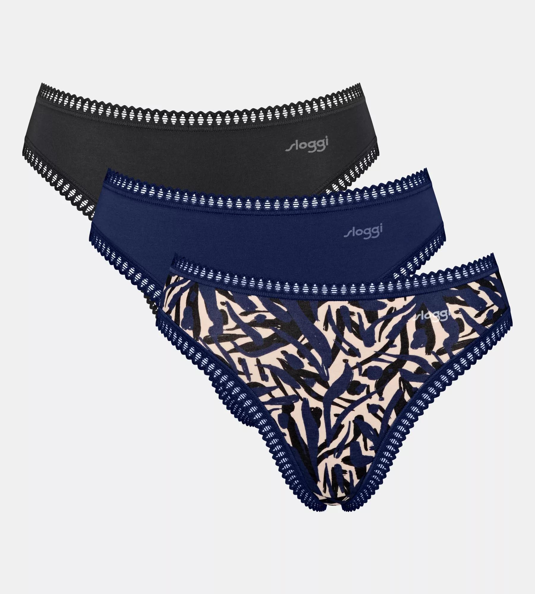 Image of sloggi Slip "GO Crush" 3er Pack, mit Spitzendetails, Multipack, hoher Beinausschnitt