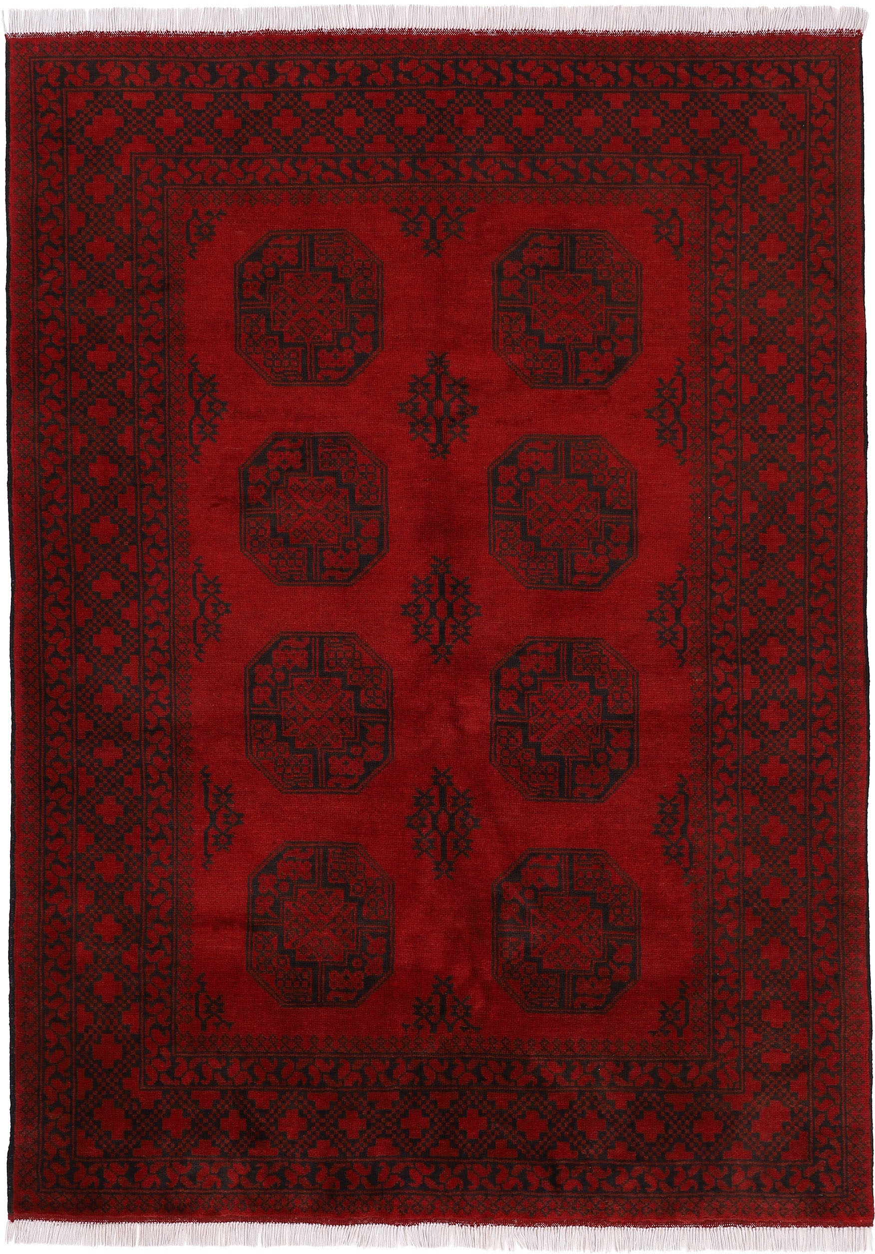 Image of Woven Arts Orientteppich "Afghan Akhche, auch als Läufer" rechteckig 10 mm Höhe handgeknüpft, reine Wolle für ein warmes Raumklima, Wohnzimmer