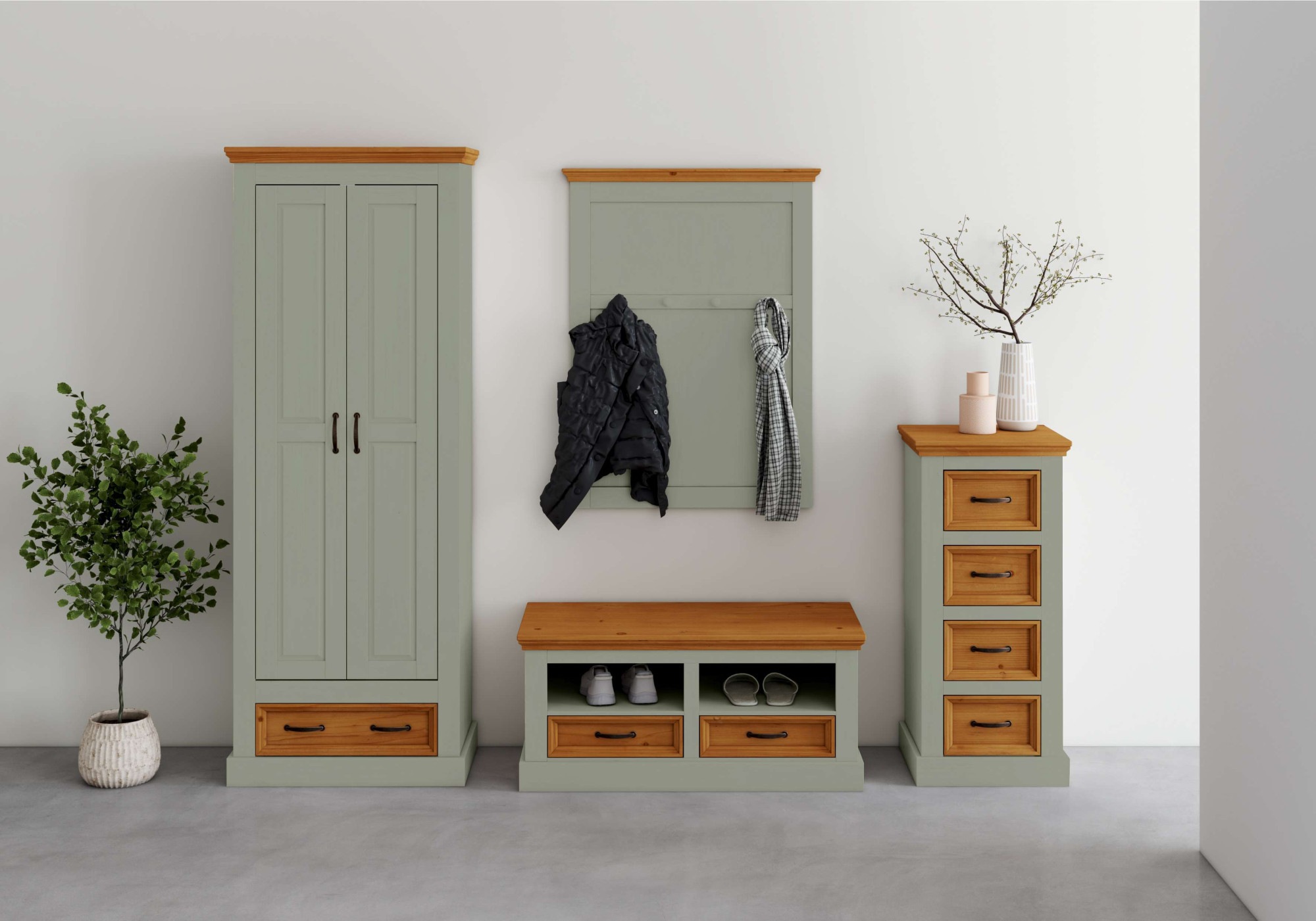 Image of GOODproduct Garderobenschrank "Selma" mit 1 Boden und Ausziehkleiderstange, Breite 70 cm