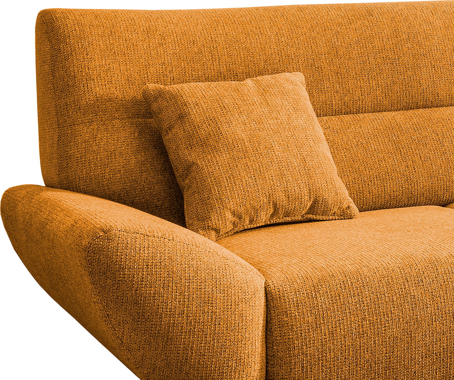 INOSIGN Ecksofa »Drago, elegant und zeitlos, komfortabel, Holzfuss, L-Form«, frei im Raum stellbar, inkl. 2 Zierkissen
