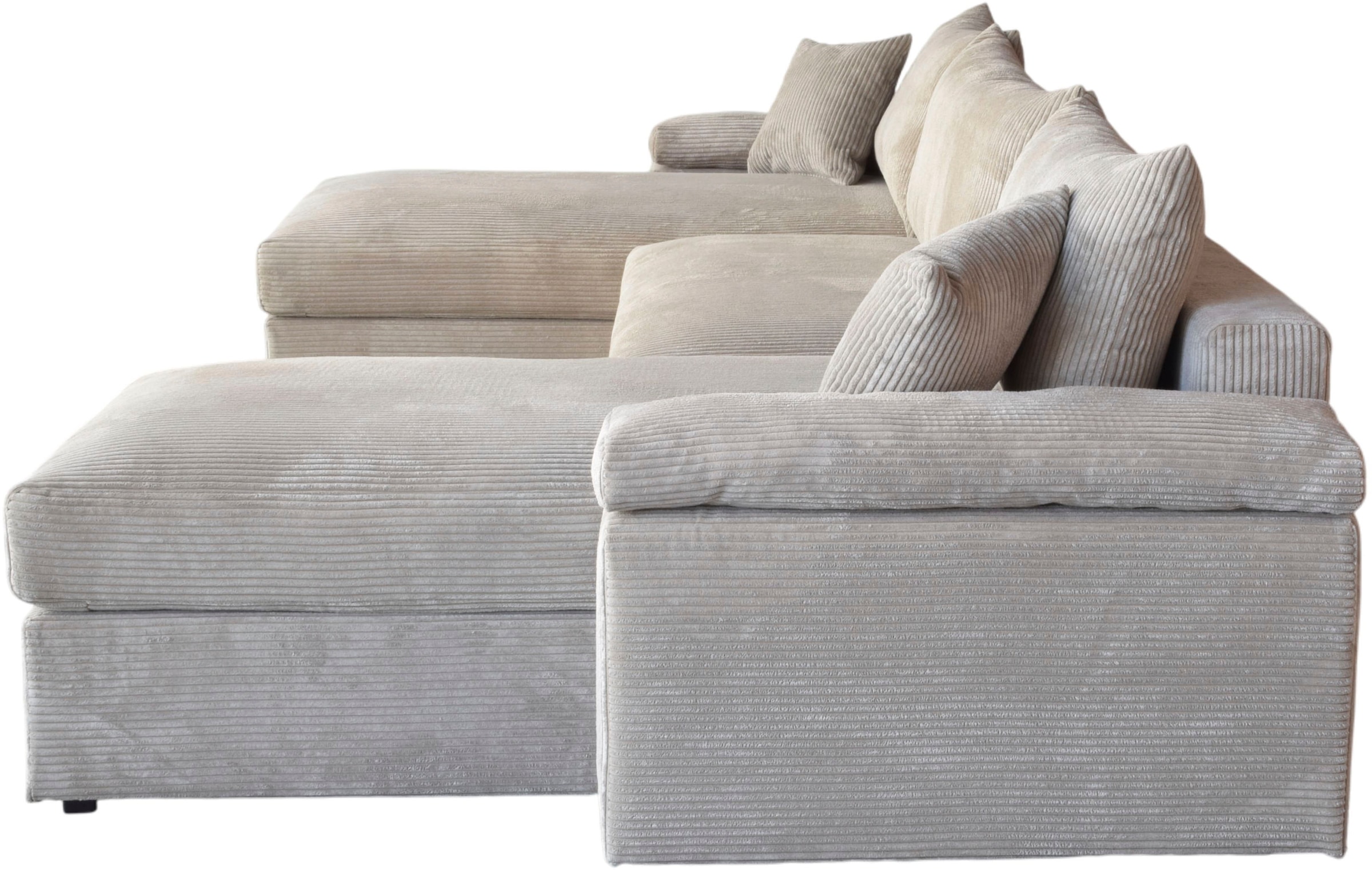 COLLECTION AB Paysage de salon »Cosy U-From, Breite 309 cm« mit 2 Ottomane, Sitzaufbau im Sanwich-Federkern mit Kaltschaumauflage