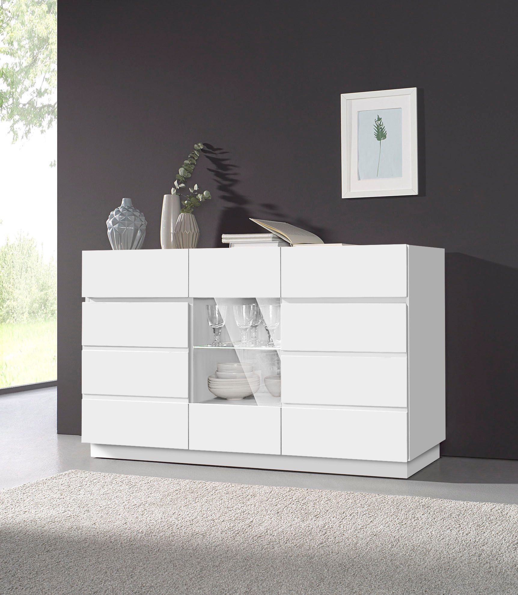 Home affaire Sideboard »Laima«, Kommode, Breite 140 cm, teilmassiv, FSC®-zertifiziert