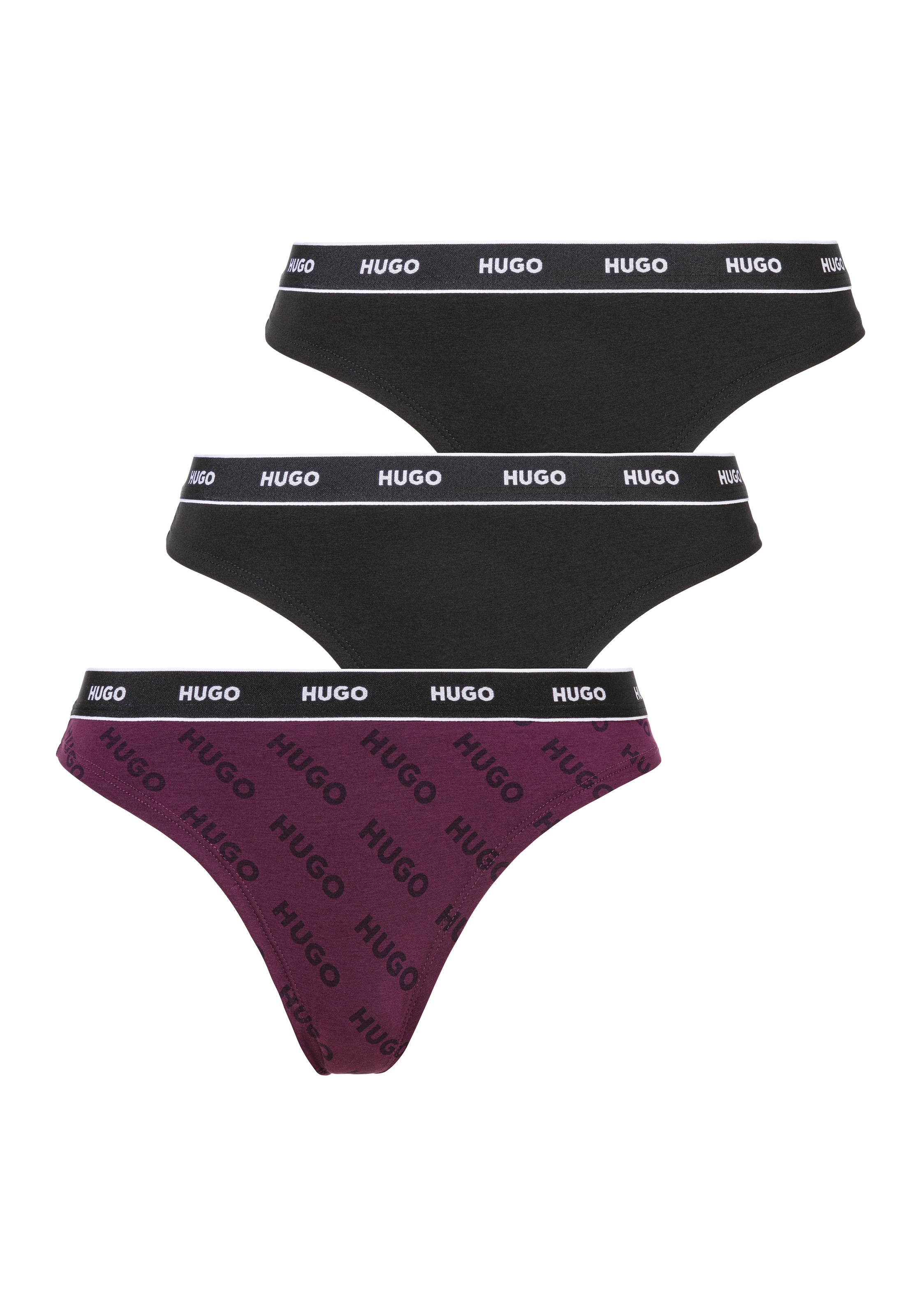 HUGO Underwear String »TRIPLET THONG DESIGN«, (Set, 3 St., 3), mit Logobund