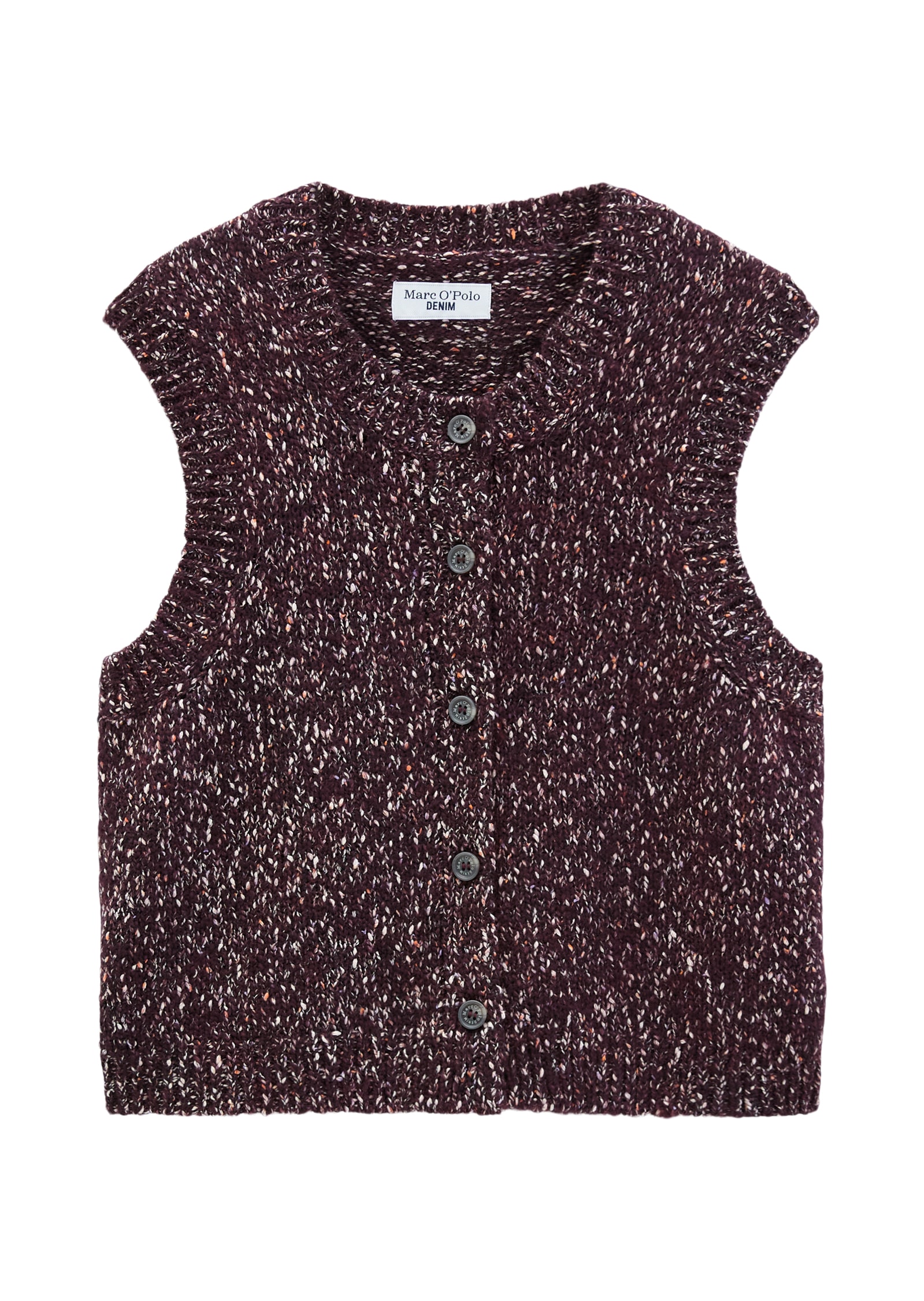 Marc O'Polo DENIM Gilet tricoté regular aus Baumwoll-Schurwolle-Mix