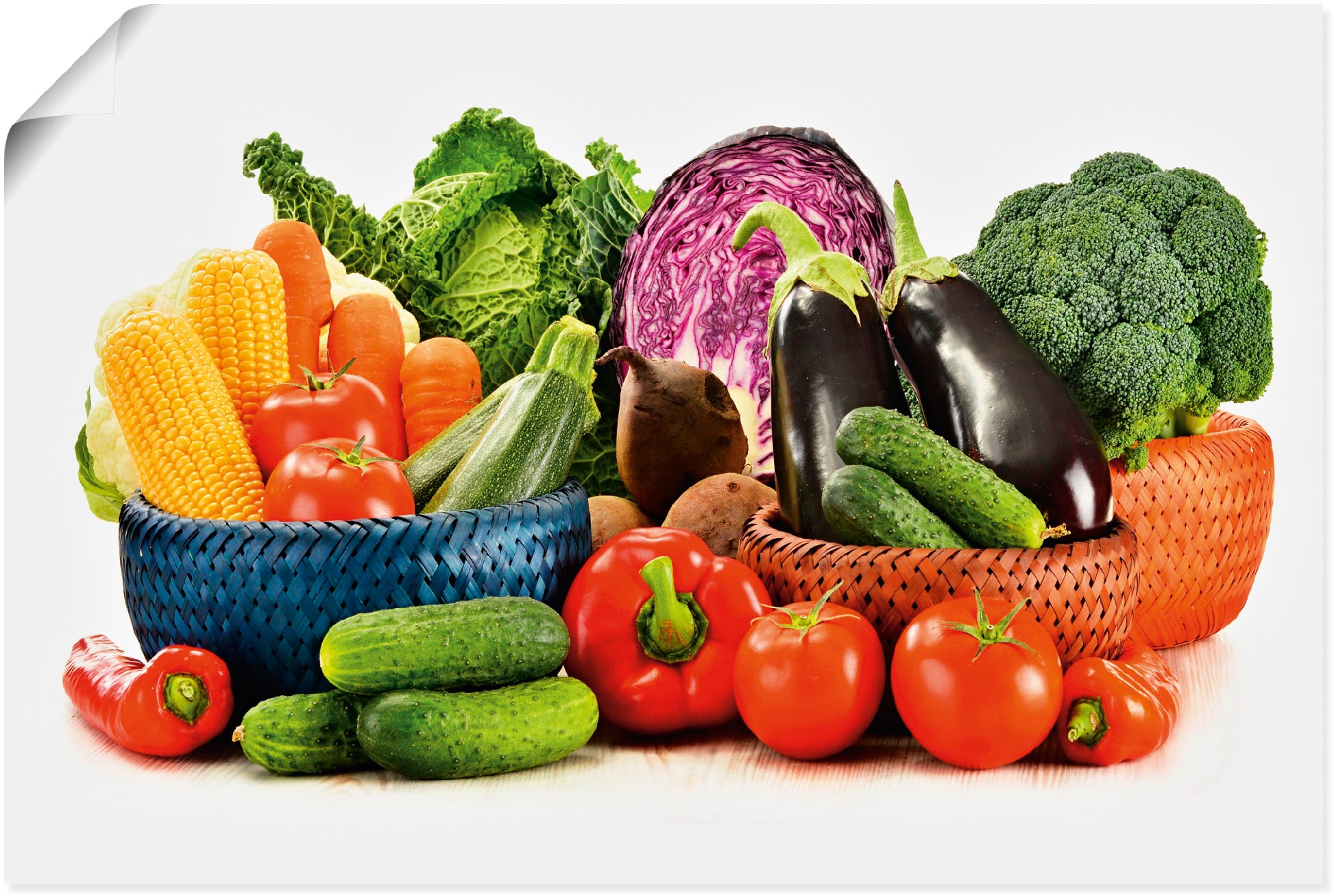 Image of Artland Wandbild »Gemüse Stillleben III«, Lebensmittel, (1 St.), in vielen Grössen & Produktarten - Alubild / Outdoorbild für den Aussenbereich, Leinwandbild, Poster, Wandaufkleber / Wandtattoo auch für Badezimmer geeignet bei Ackermann Versand Schweiz