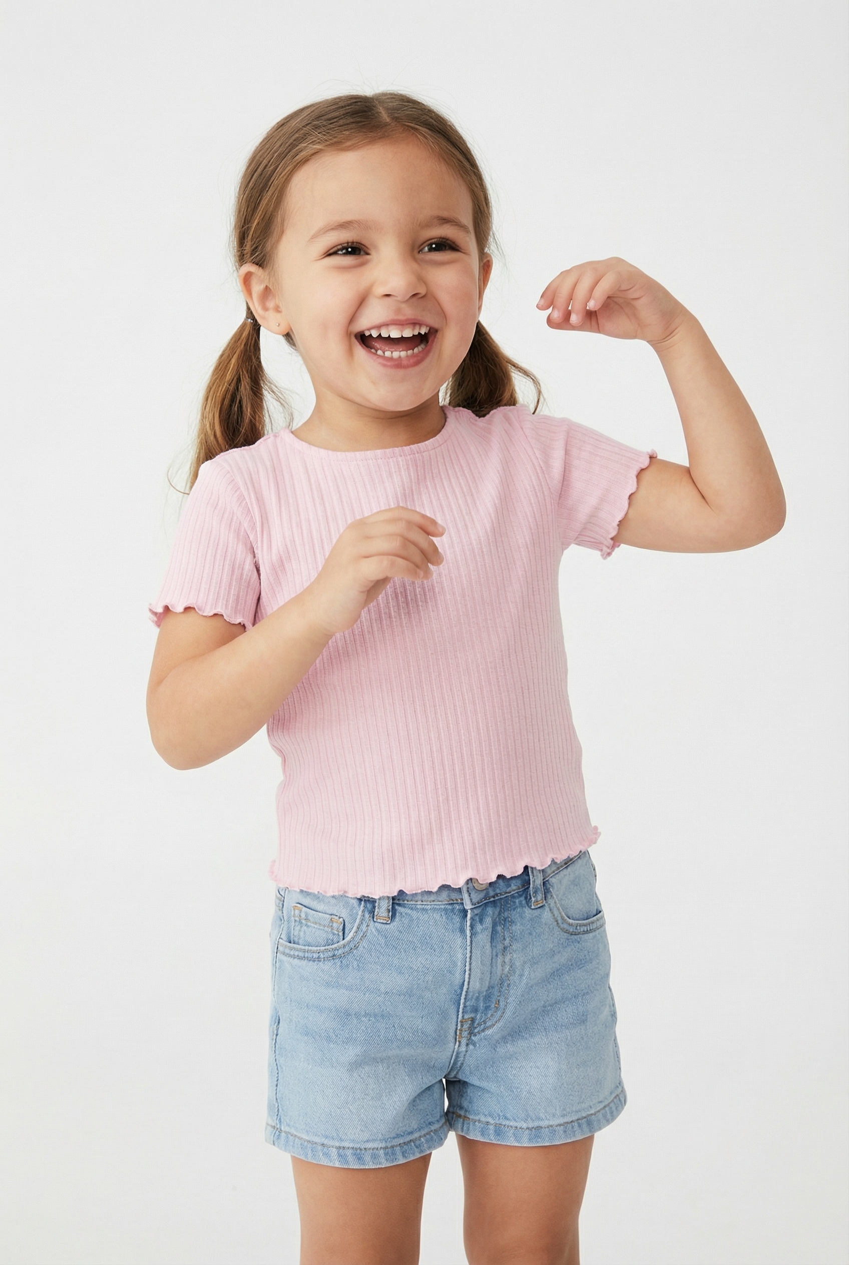KIDS ONLY T-Shirt »KOGNELLA S/S O-NECK TOP NOOS JRS« mit süsser Wellenkante
