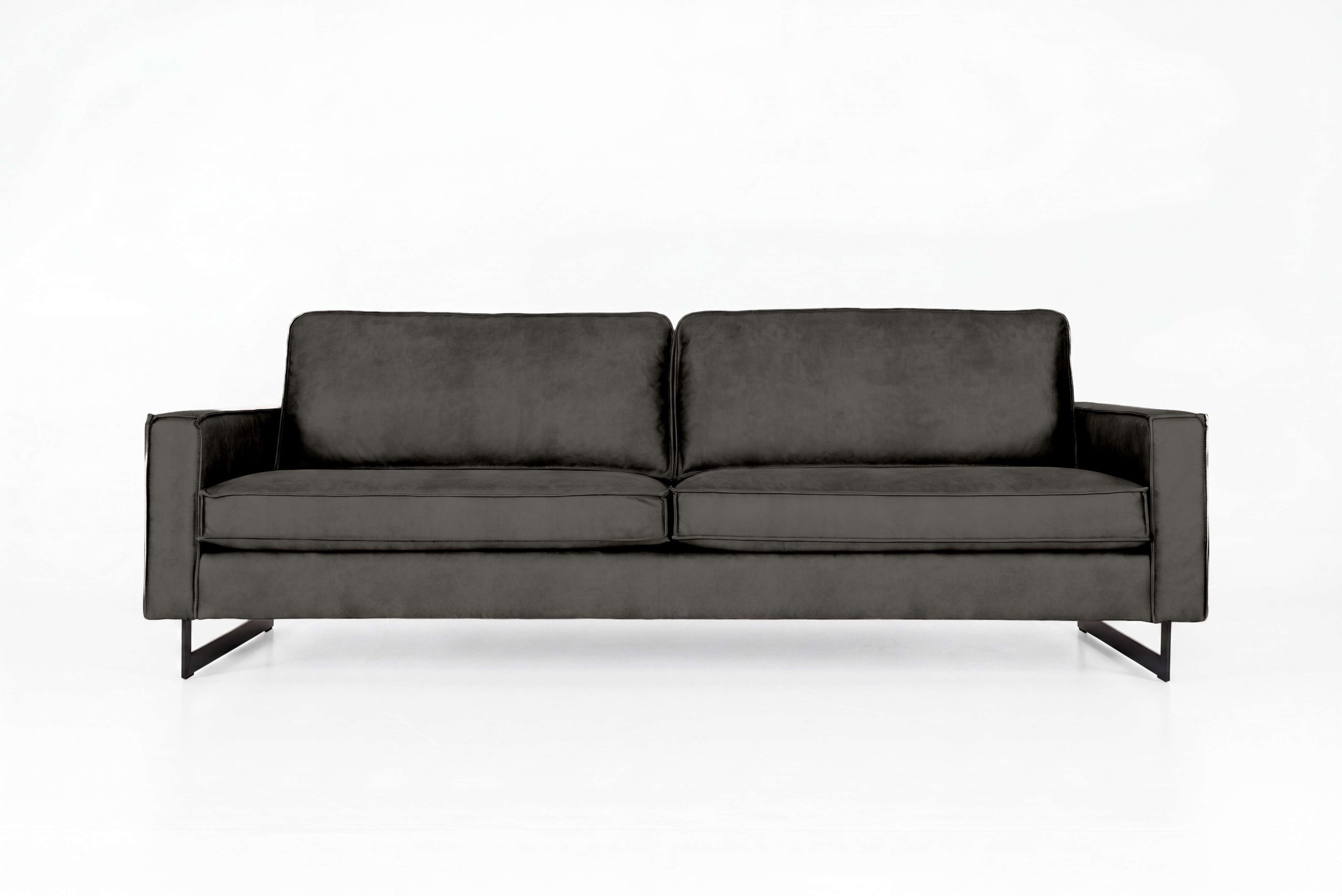 OTTO home 3-Sitzer "Maxi-Ausführung Pinto, 236 cm, Cord, Chenille, Lederoptik" mit Keder, schwarze Metallfüße, Wellenunterfederung