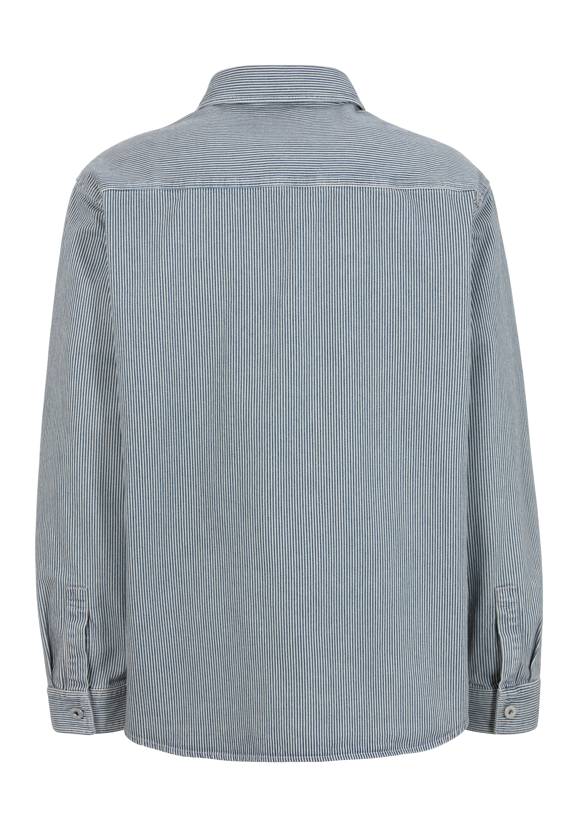HUGO Blue Langarmhemd »Ebolt«, mit HUGO Badge, Overshirt Skater Baggy Pinstripe