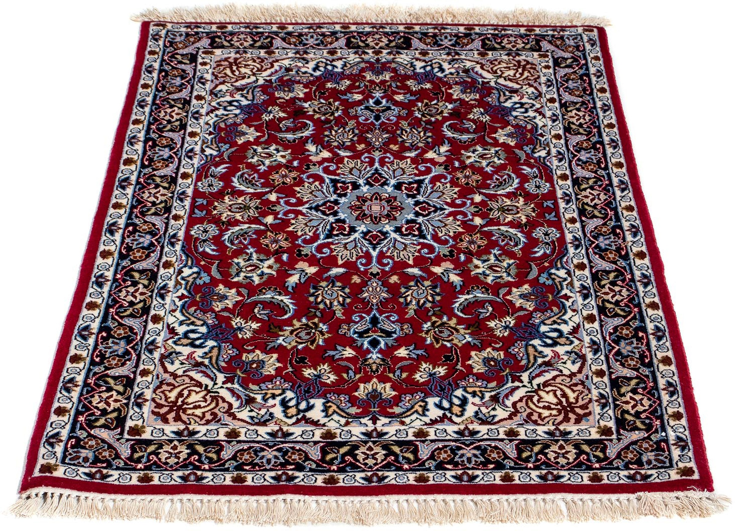 Image of morgenland Orientteppich »Perser - Isfahan - Premium - 101 x 71 cm - dunkelrot«, rechteckig, 6 mm Höhe, Wohnzimmer, Handgeknüpft, Einzelstück mit Zertifikat bei Ackermann Versand Schweiz