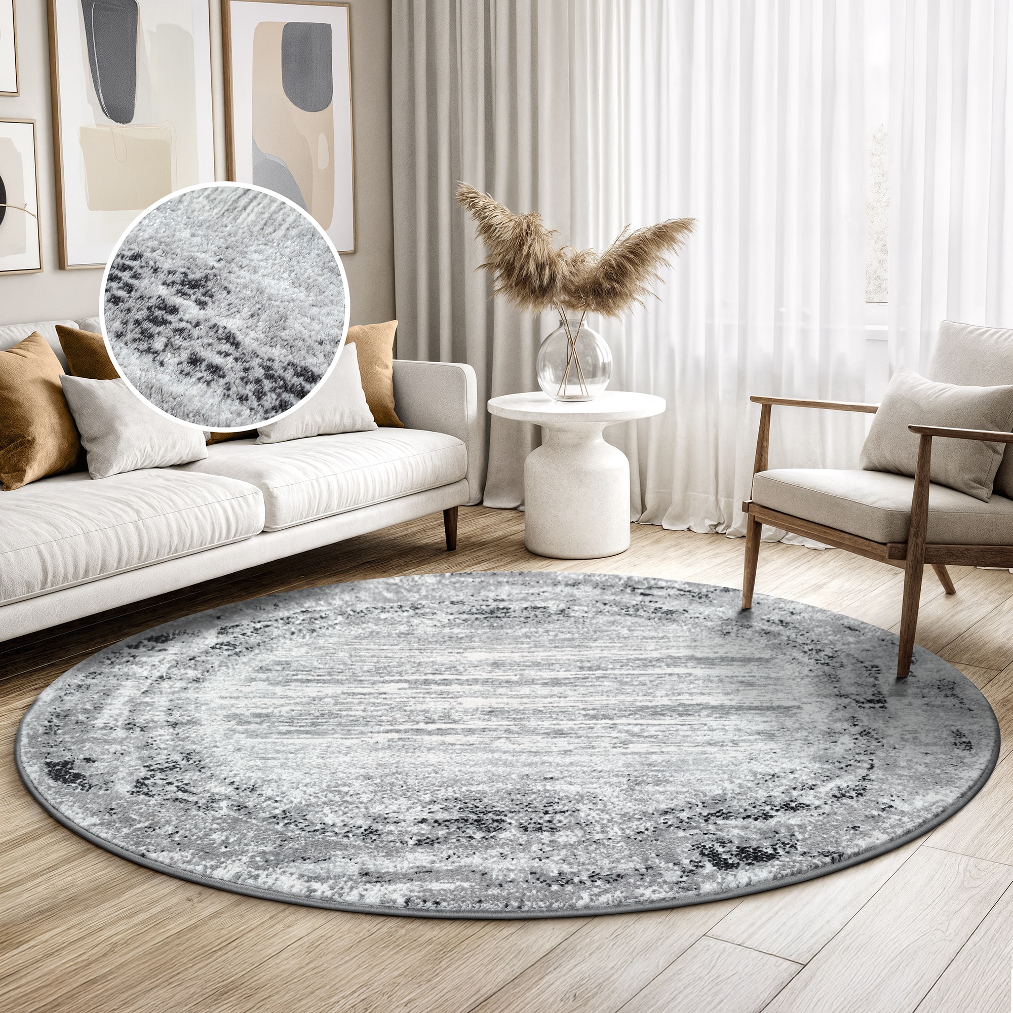 Image of Sanat Teppich "Harmony 3215, auch als Läufer und in Rund" rund 12 mm Höhe Wohnzimmer, Kurzflor, modern, Bordüre, Schlafzimmer