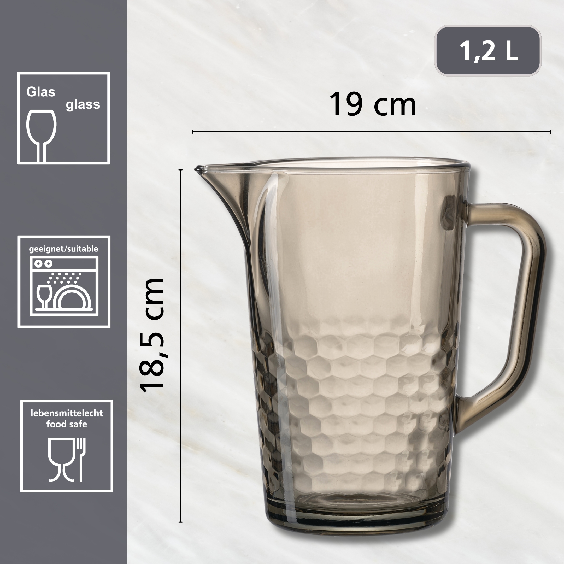Ritzenhoff & Breker Cruche à eau »Favo« Spülmaschinengeeignet, Fassungsvermögen: 1,2 Liter