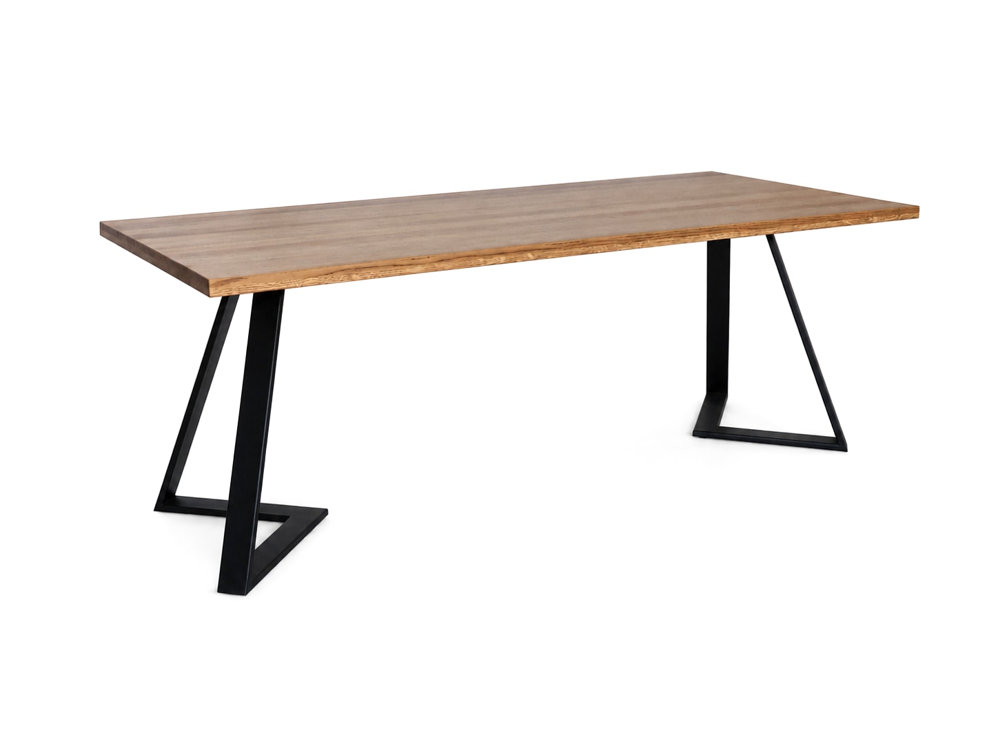 GOODproduct Esstisch »»MALMO« Speisetisch, Küchentisch, Wohntisch, Esszimmertisch« Wildeiche geölt Natur/Smoke, Gerade Kante, schwarzes Metallgestell