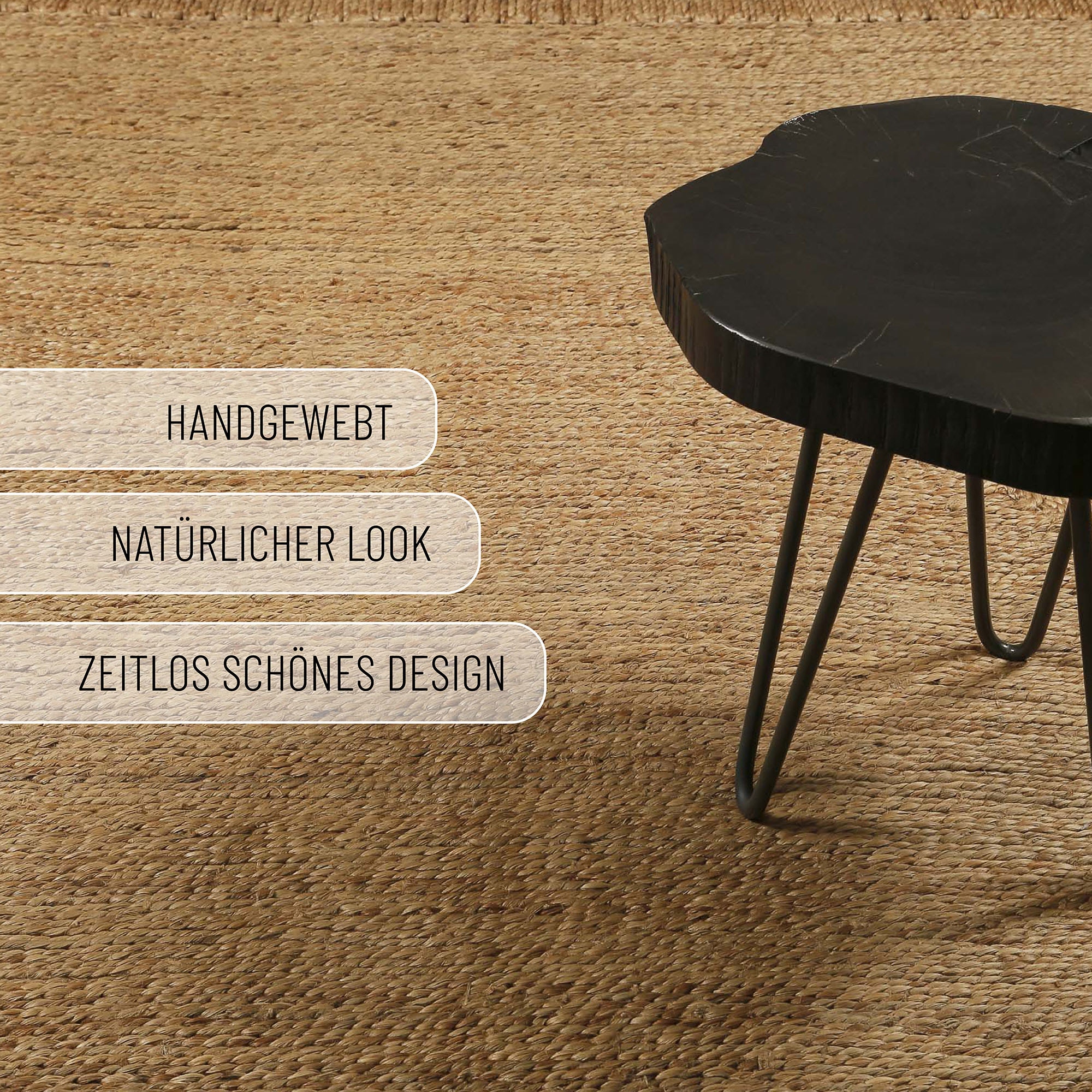 Green Looop Teppich »June« rechteckig 12 mm Höhe handgewebt, robust, strapazierfähig, skandinavisch, Naturfaser