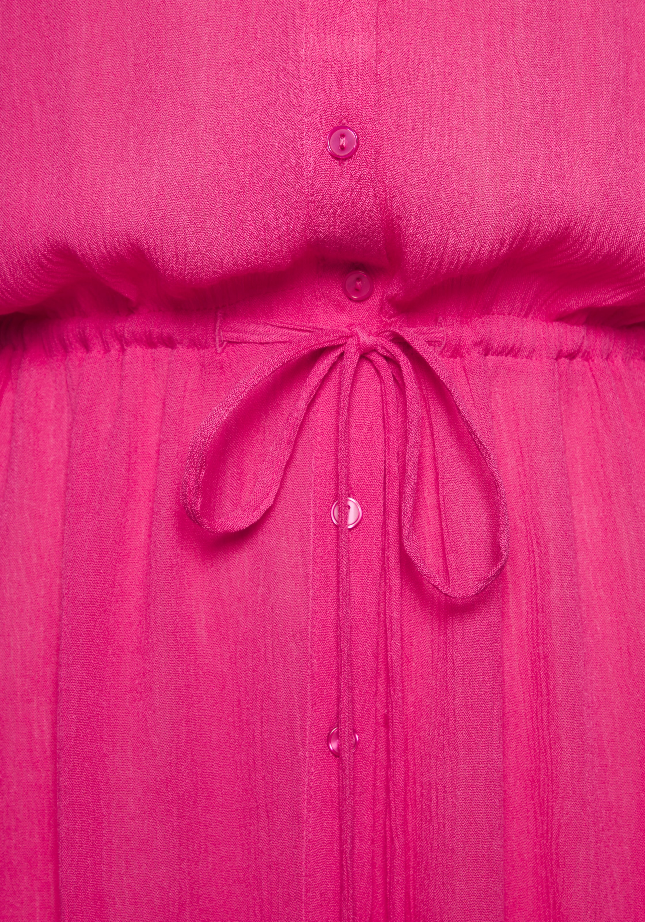LASCANA Robe de plage »in leichter Crepe-Qualität mit variablem Tunnelzug in der Taille« Sans poches robe-chemise courte, robe d'été, longue blouse à manches longues