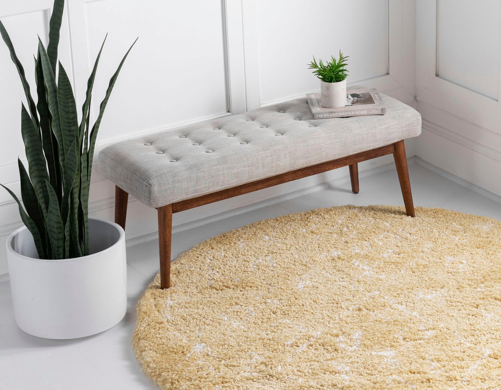Myflair Möbel & Accessoires Hochflor-Teppich »Temara Shag Lagerräumung«, rund, 51 mm Höhe, gewebt, Scandi Design, ideal im Wohnzimmer & Schlafzimmer