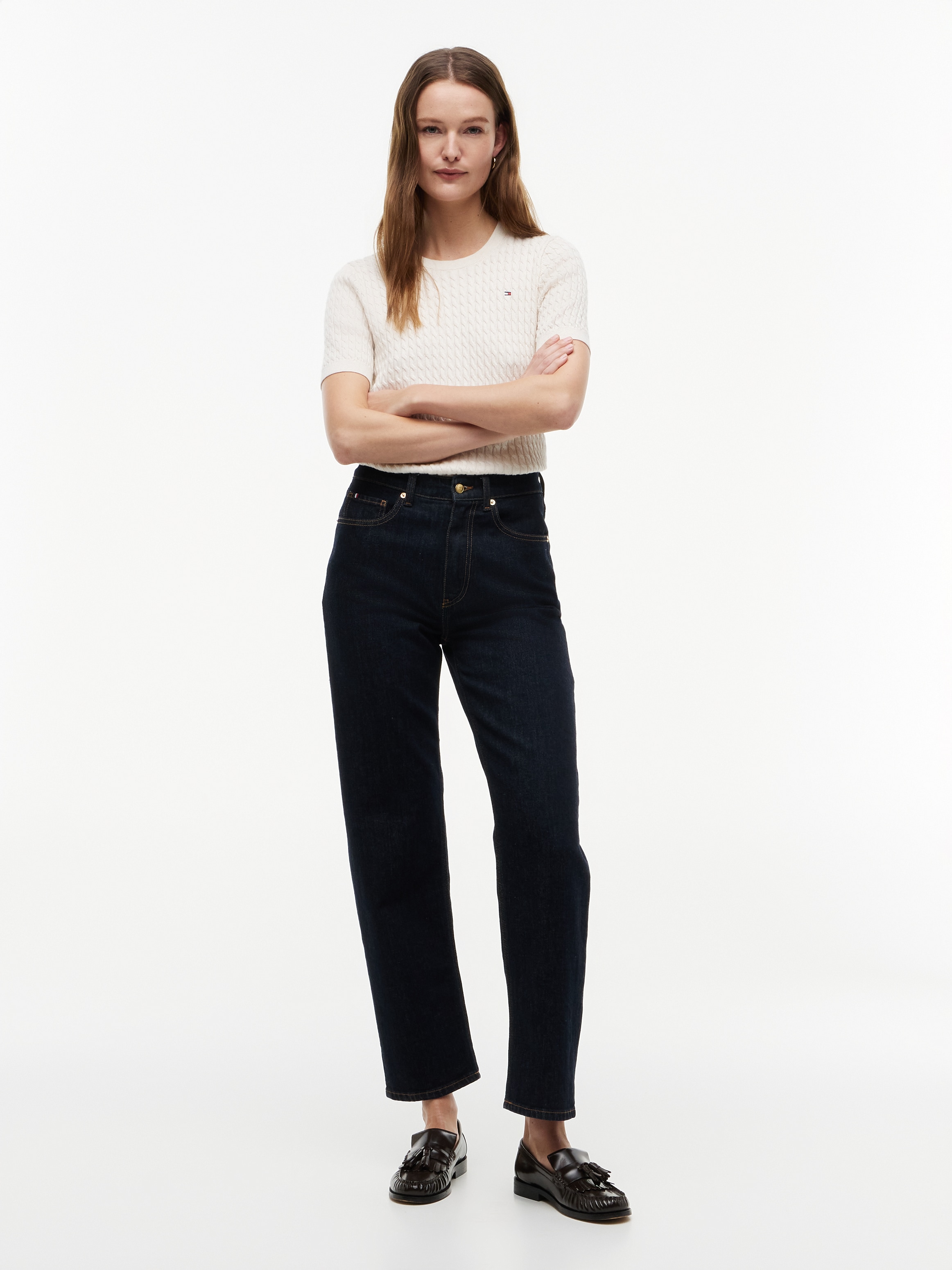 Tommy Hilfiger Jeans taille haute »TAPERED RINSE HW ANKLE« Baumwolle, knöchellang, high waist