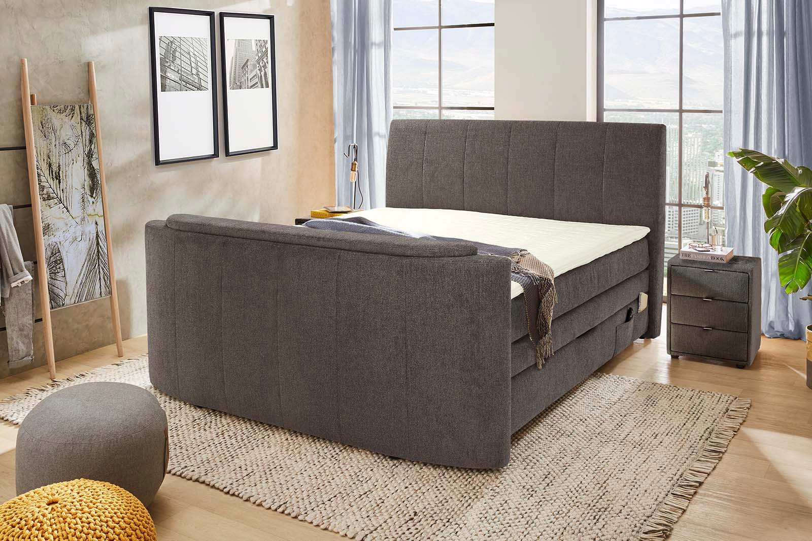 Jockenhöfer Gruppe Boxspringbett »Bel Air erhältlich in der Grösse 180x200cm« mit versenkbarem TV-Lift und Fernbedienung, Bettkasten/Stauraum