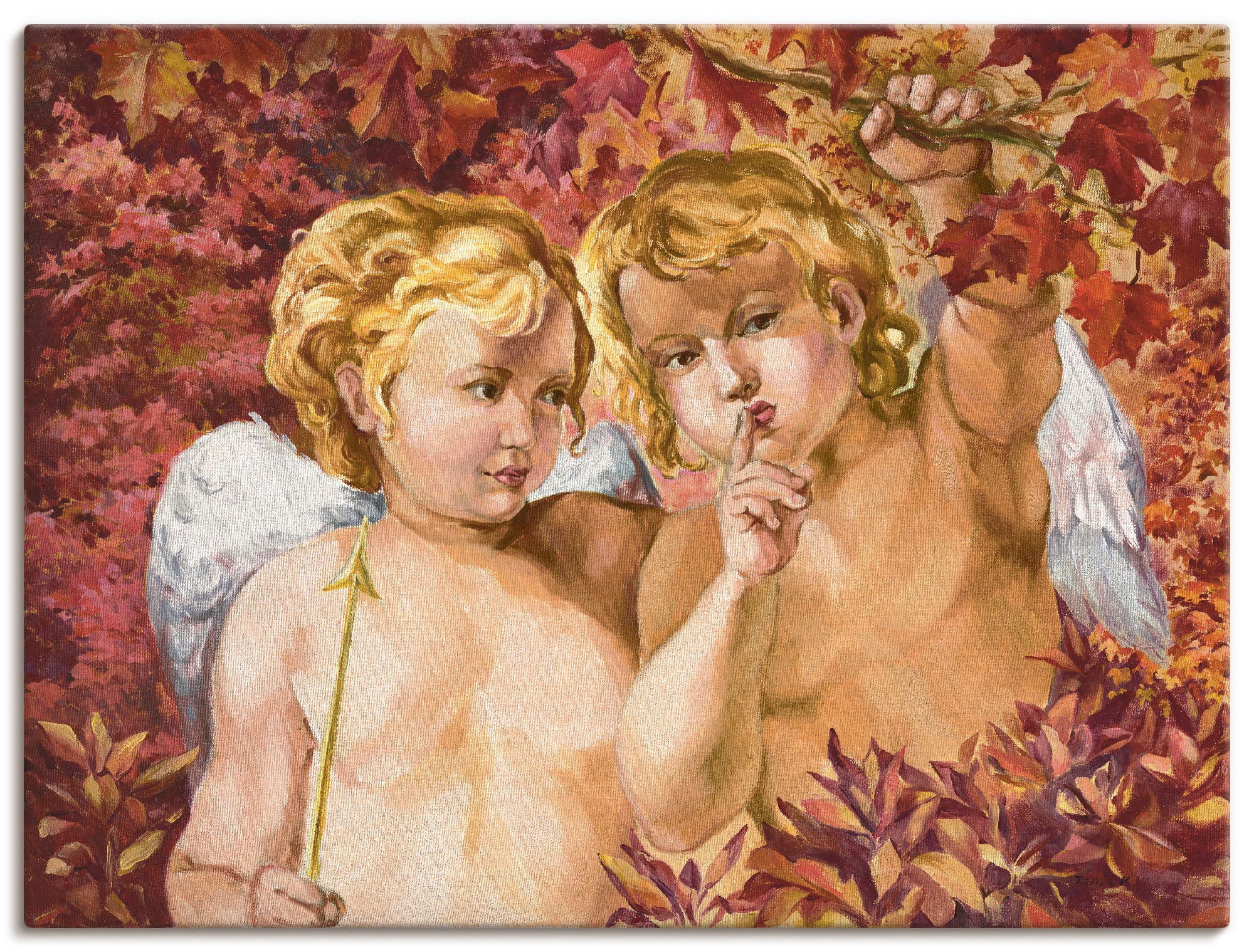 Image of Artland Wandbild »Engel im Wald«, Religion, (1 St.), in vielen Grössen & Produktarten - Alubild / Outdoorbild für den Aussenbereich, Leinwandbild, Poster, Wandaufkleber / Wandtattoo auch für Badezimmer geeignet bei Ackermann Versand Schweiz