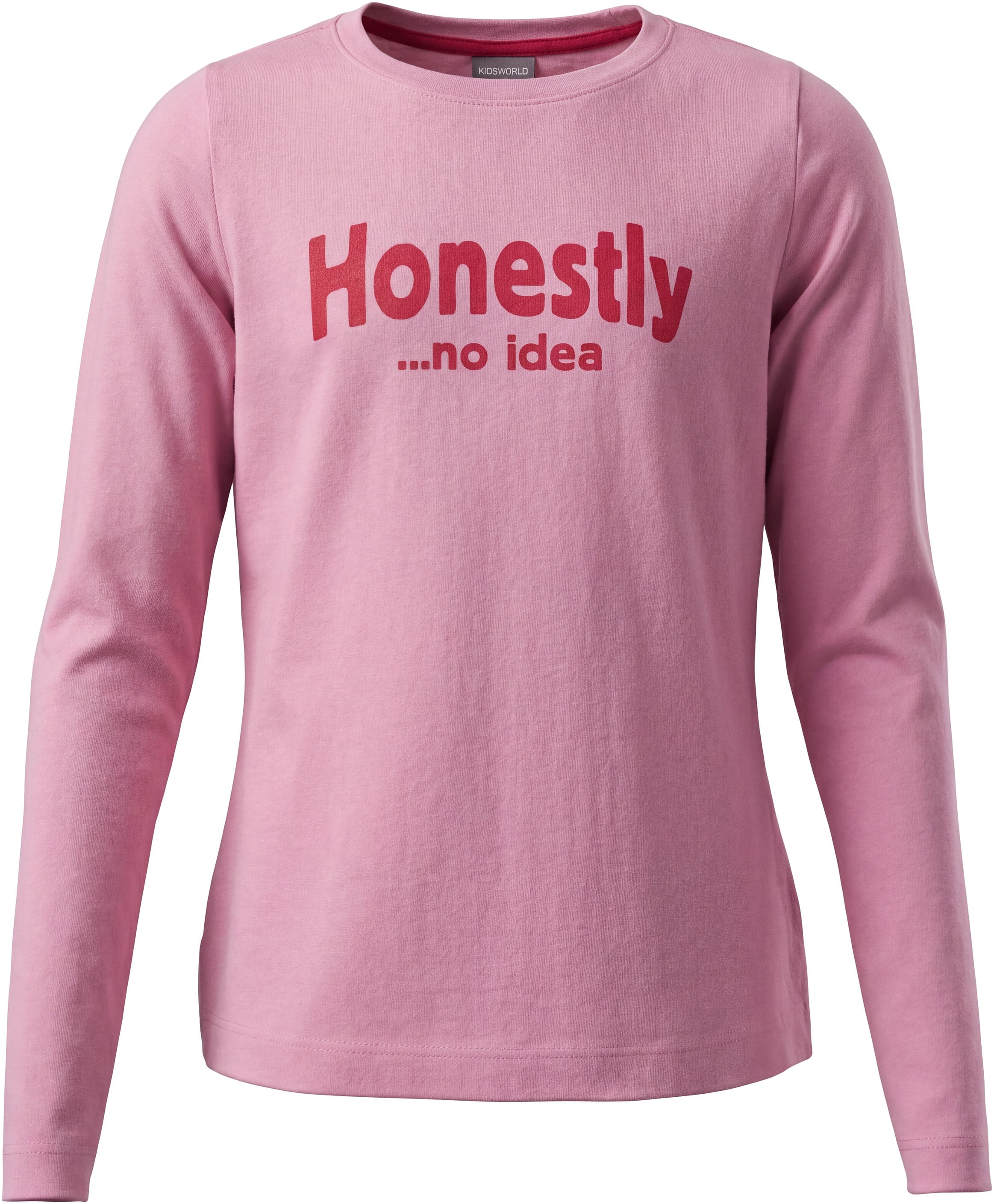 KIDSWORLD T-shirt à manches longues »Slogan Shirt: HONESTLY« T-shirt à slogan, manches longues, style basique, avec encolure ronde profonde