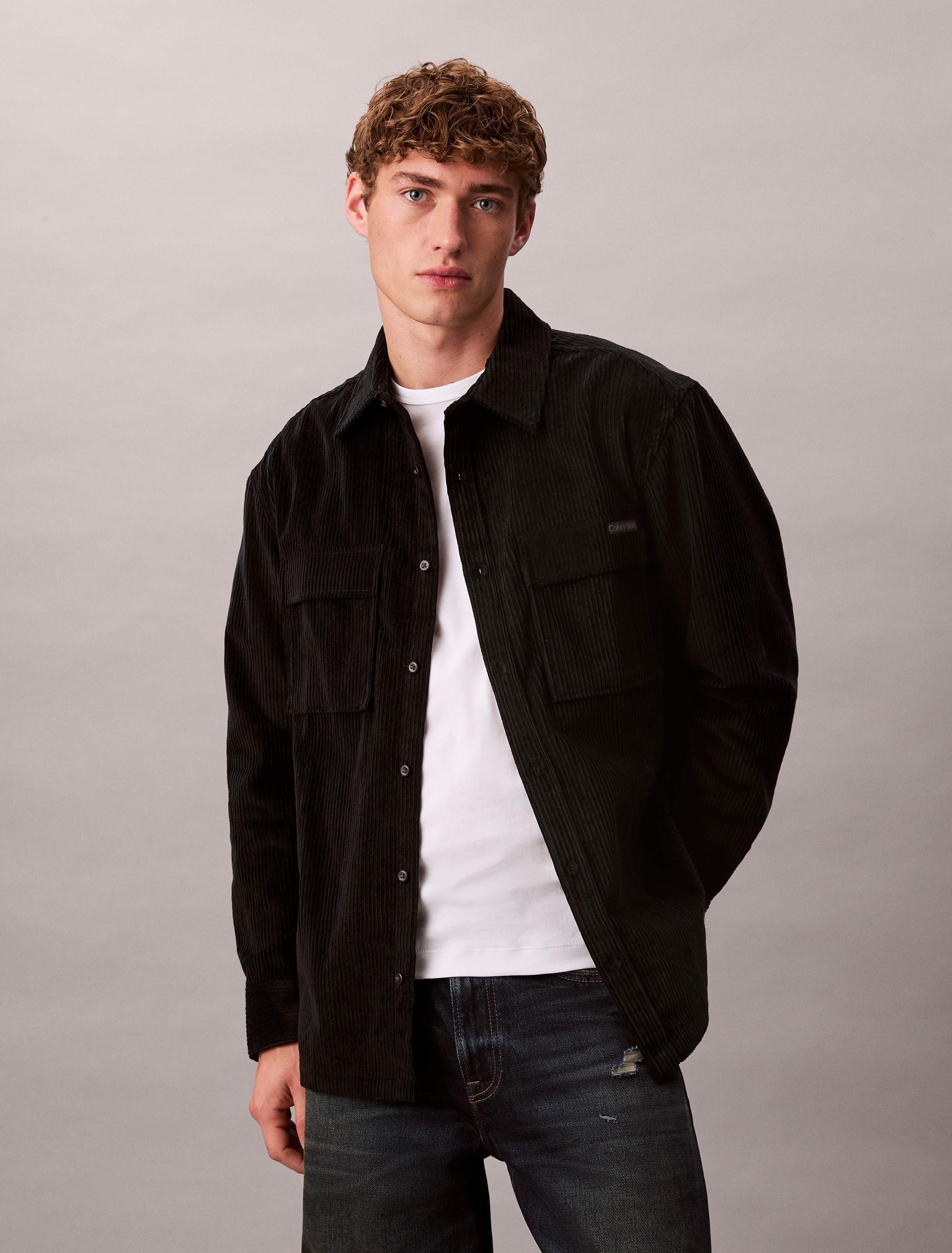 Image of Calvin Klein Jeans Langarmhemd relaxed fit, normaler Hemdkragen, mit Brusttaschen