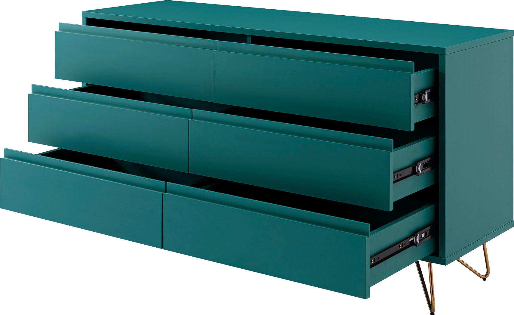 SalesFever Commode »Bolton Design Sideboard mit Stauraum« Pieds épingle en métal avec alliage de laiton