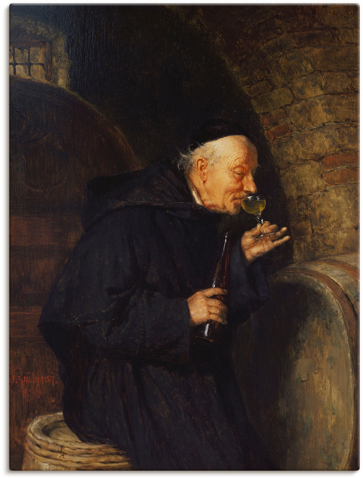 Image of Artland Wandbild »Die Weinprobe.«, Mann, (1 St.), in vielen Grössen & Produktarten -Leinwandbild, Poster, Wandaufkleber / Wandtattoo auch für Badezimmer geeignet bei Ackermann Versand Schweiz