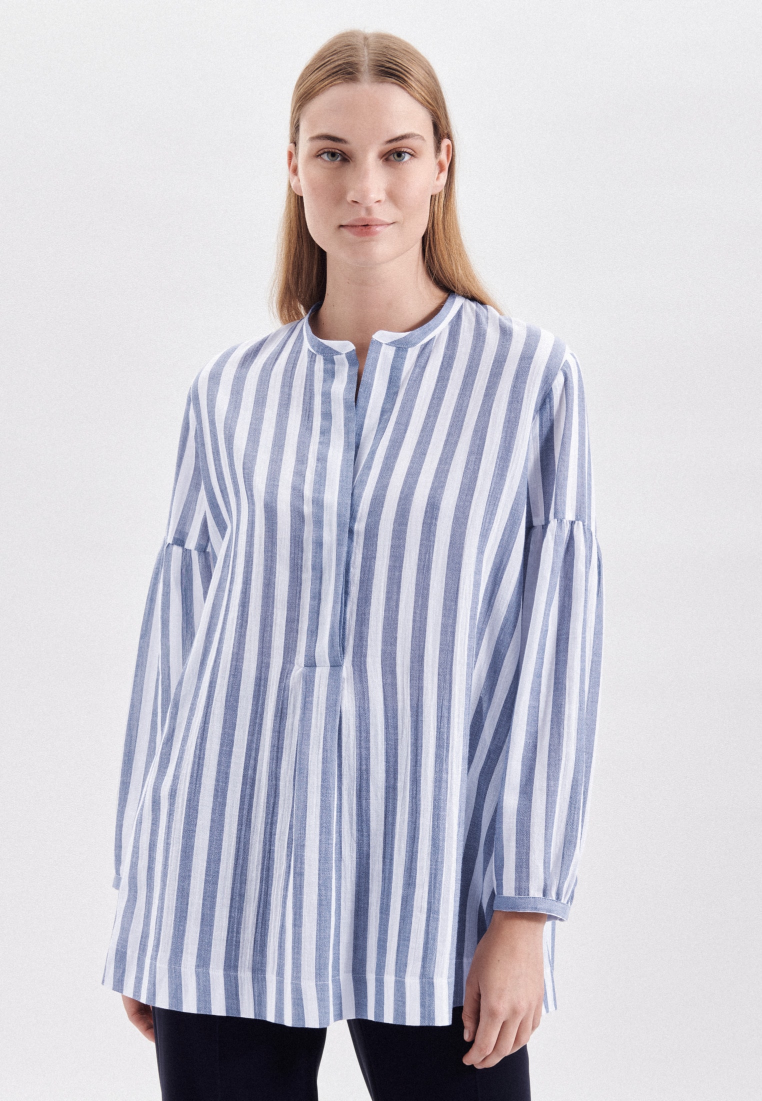 Image of seidensticker Klassische Bluse »Schwarze Rose«, Langarm Rundhals Streifen bei Ackermann Versand Schweiz