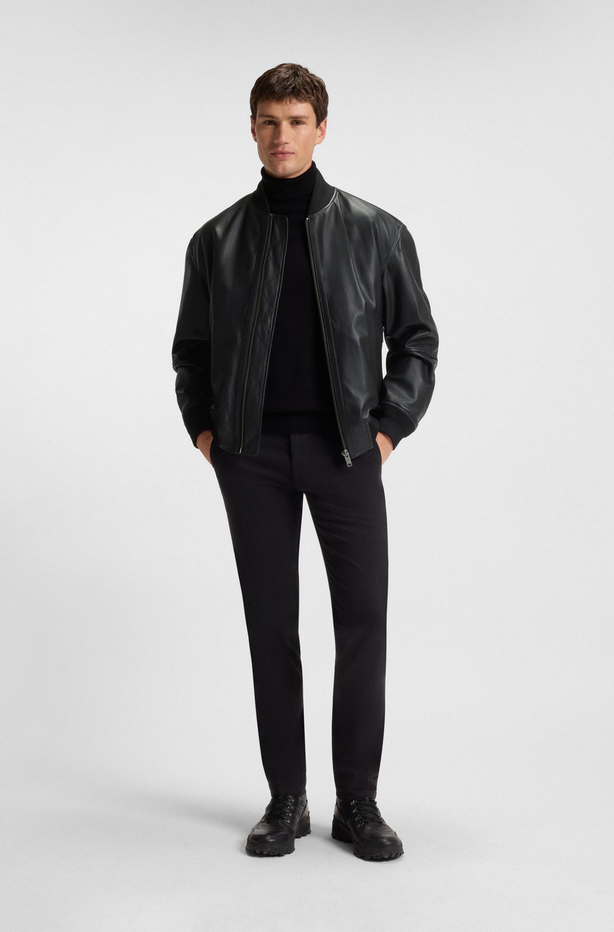 BOSS ORANGE Veste en cuir »Jobrice« regular fit, weiches Material