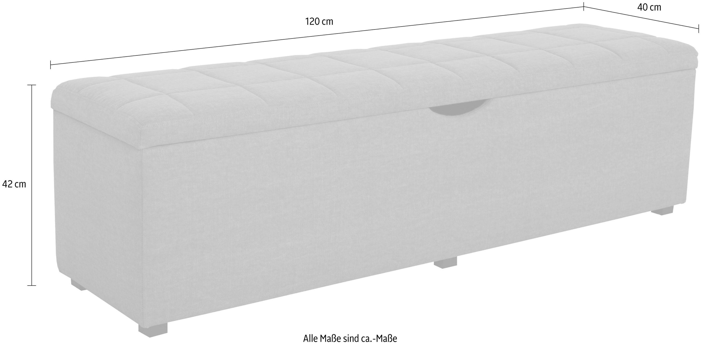 Places of Style Hockerbank »Checked«, mit Stauraum, Breite 120 cm und 160 cm, als Bettbank geeignet