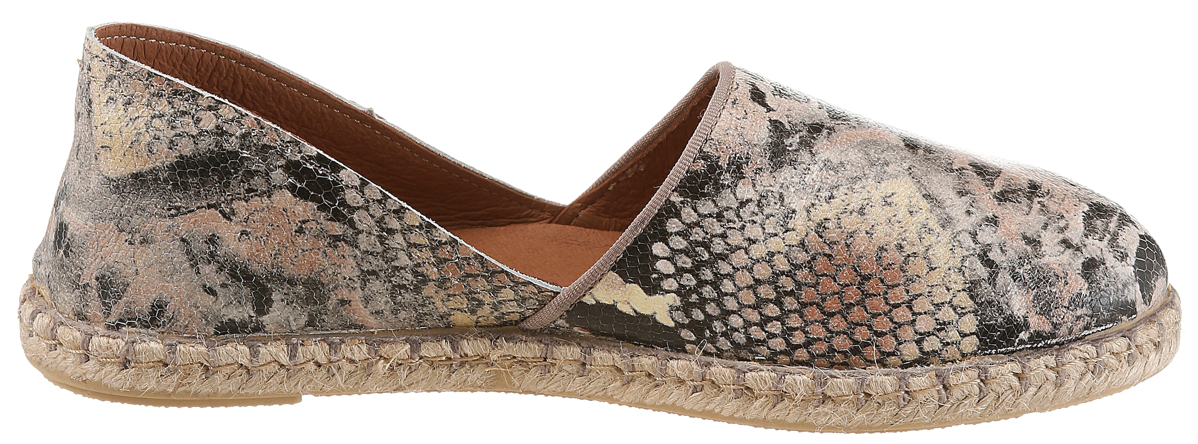 VERBENAS Espadrille »CARMEN«  mocassin, chaussure sans lacets, chaussure d'été, chaussure de vacances aspect reptile
