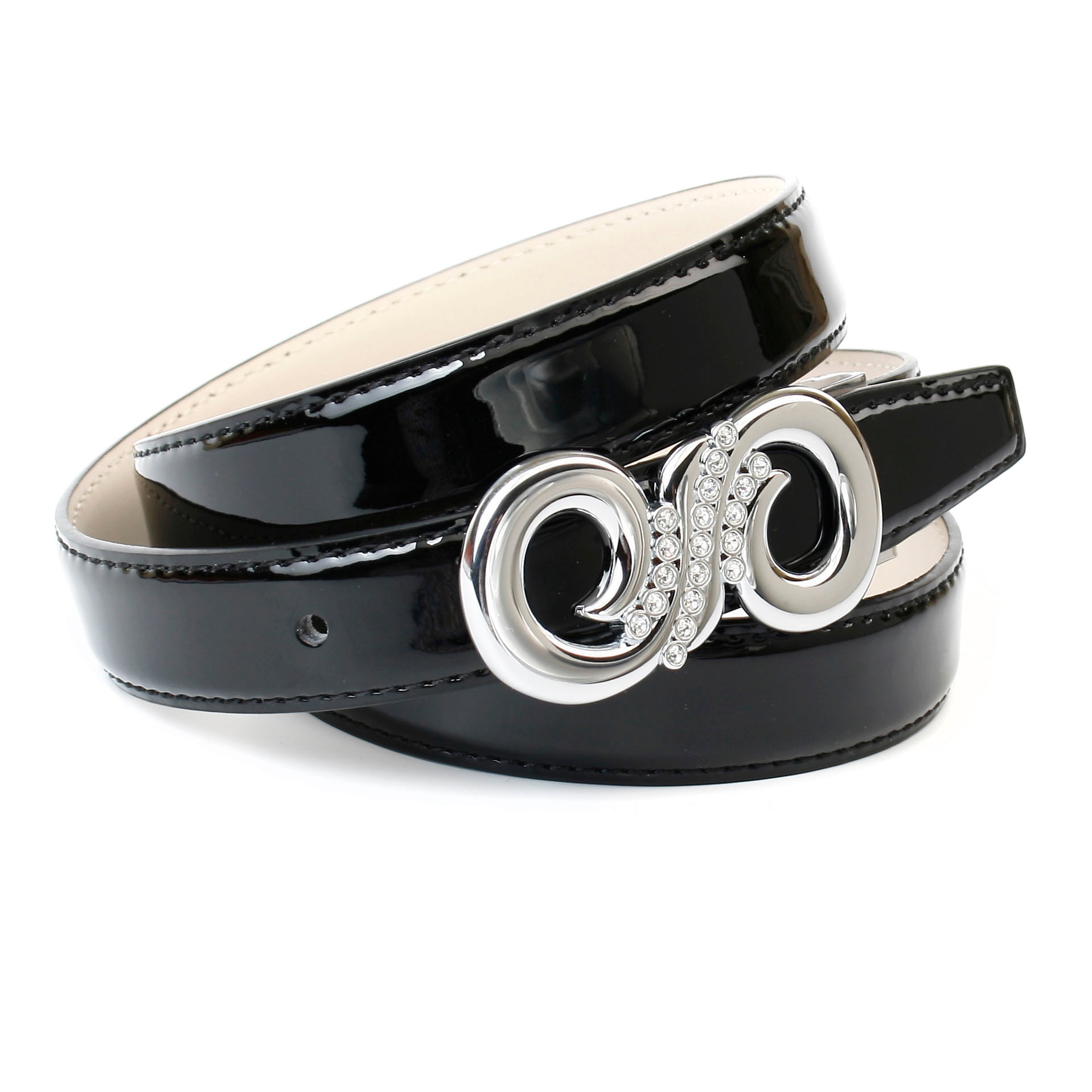 Image of Anthoni Crown Ledergürtel, Schmaler Lackledergürtel, formschönes Design bei Ackermann Versand Schweiz