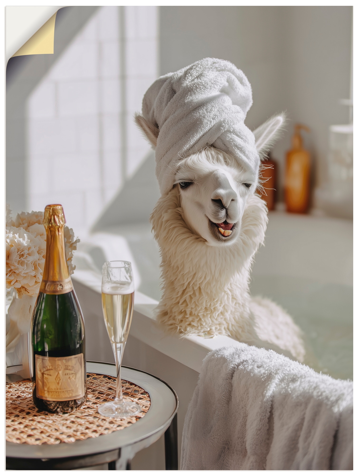 Artland Wandbild »Lama in der Badewanne« 1 Stk. tlg. als Alubild, Leinwandbild, Poster, Wandaufkleber in verschied. Grössen