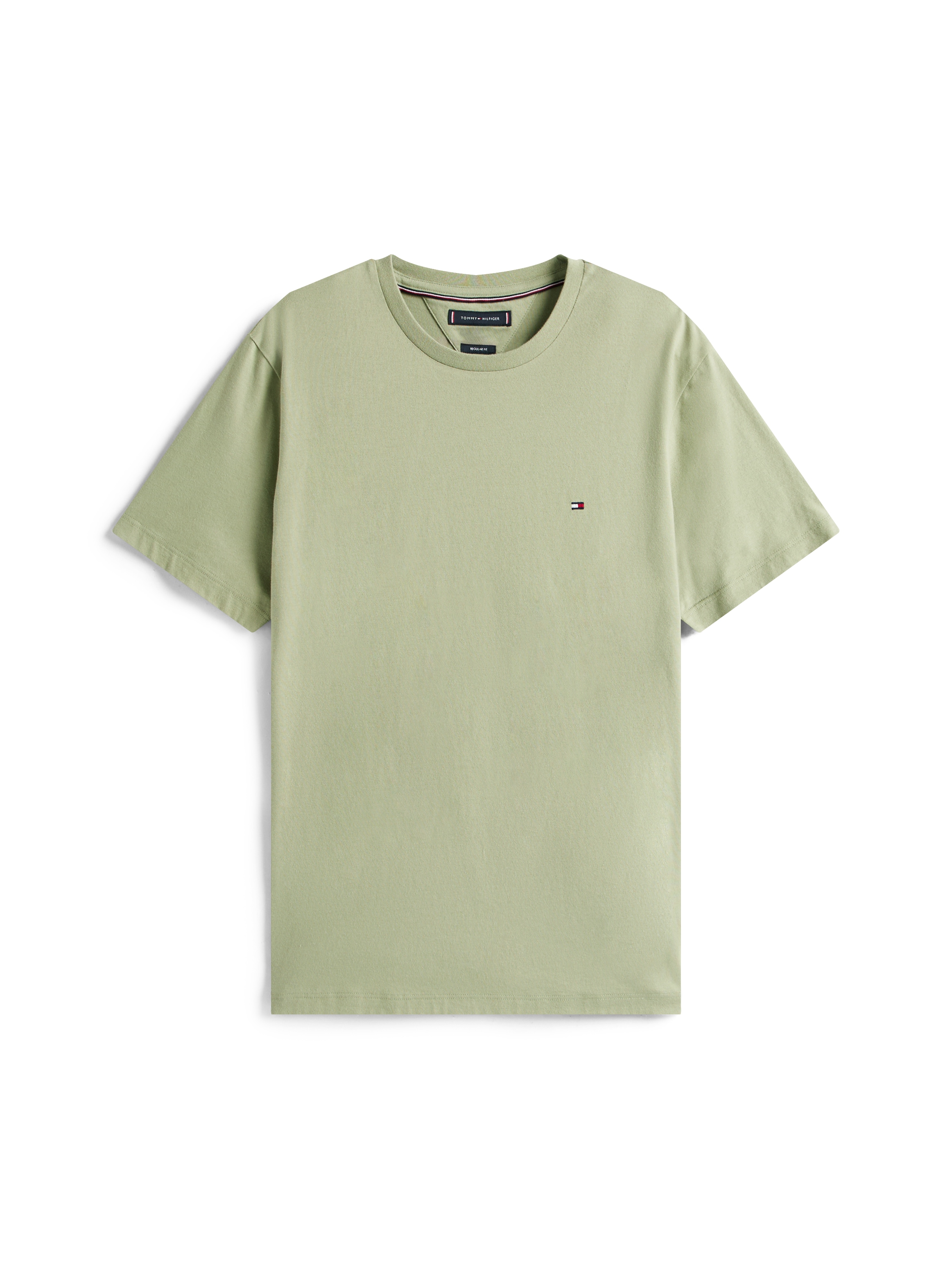Tommy Hilfiger T-Shirt »ESSENTIAL REG FIT SOLID TEE mit Stickerei und Rundhals«, unifarben, casual, regular fit, Baumwolle, Rundhals