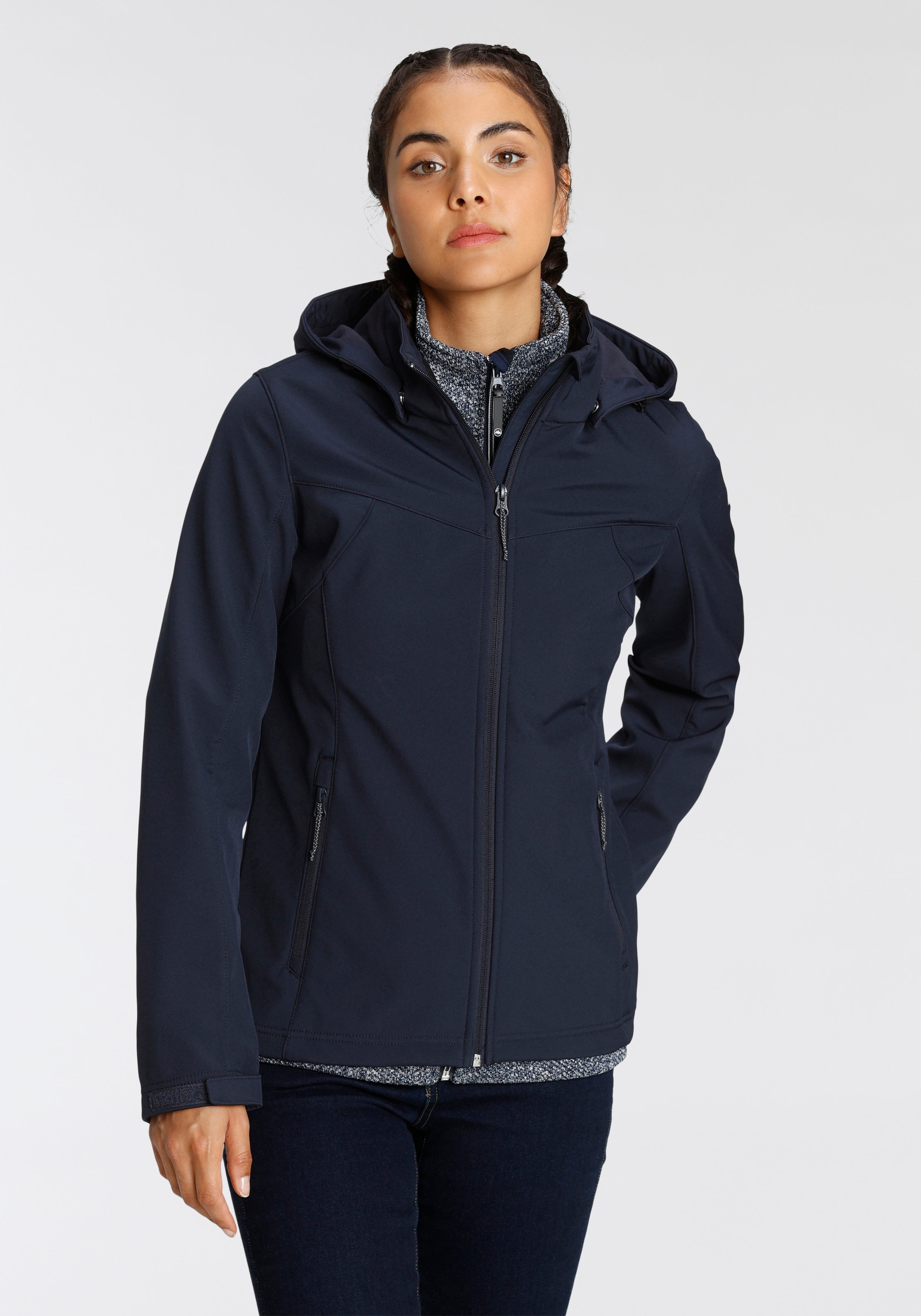 Icepeak Softshelljacke »BRENHAM«, (1 St.), mit Kapuze, Winddicht & Wasserabweisend & Atmungsaktiv