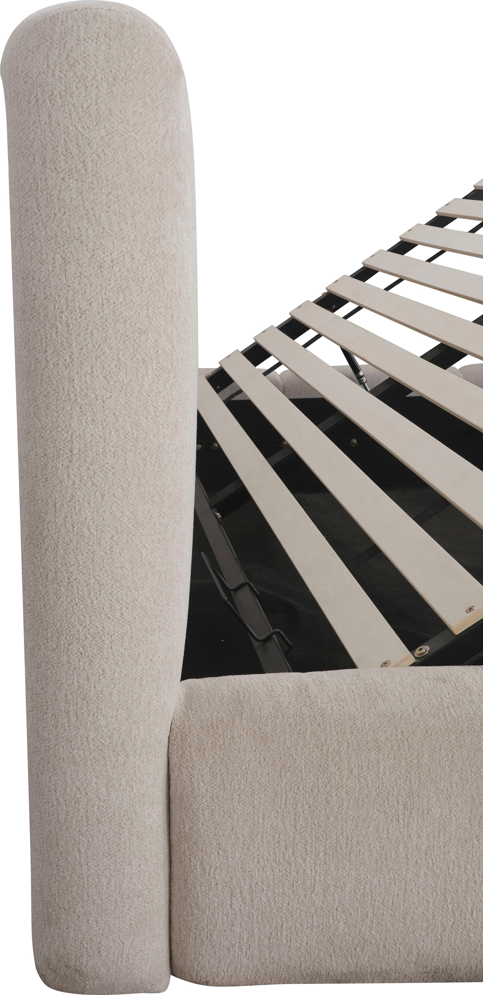 Home affaire Lit rembourré »MERLINDA in der Breite 180cm, inkl. Lattenrost und Bettkasten« gepolstertes Kopfteil und Rahmen, Bezug im Chenillecharakter