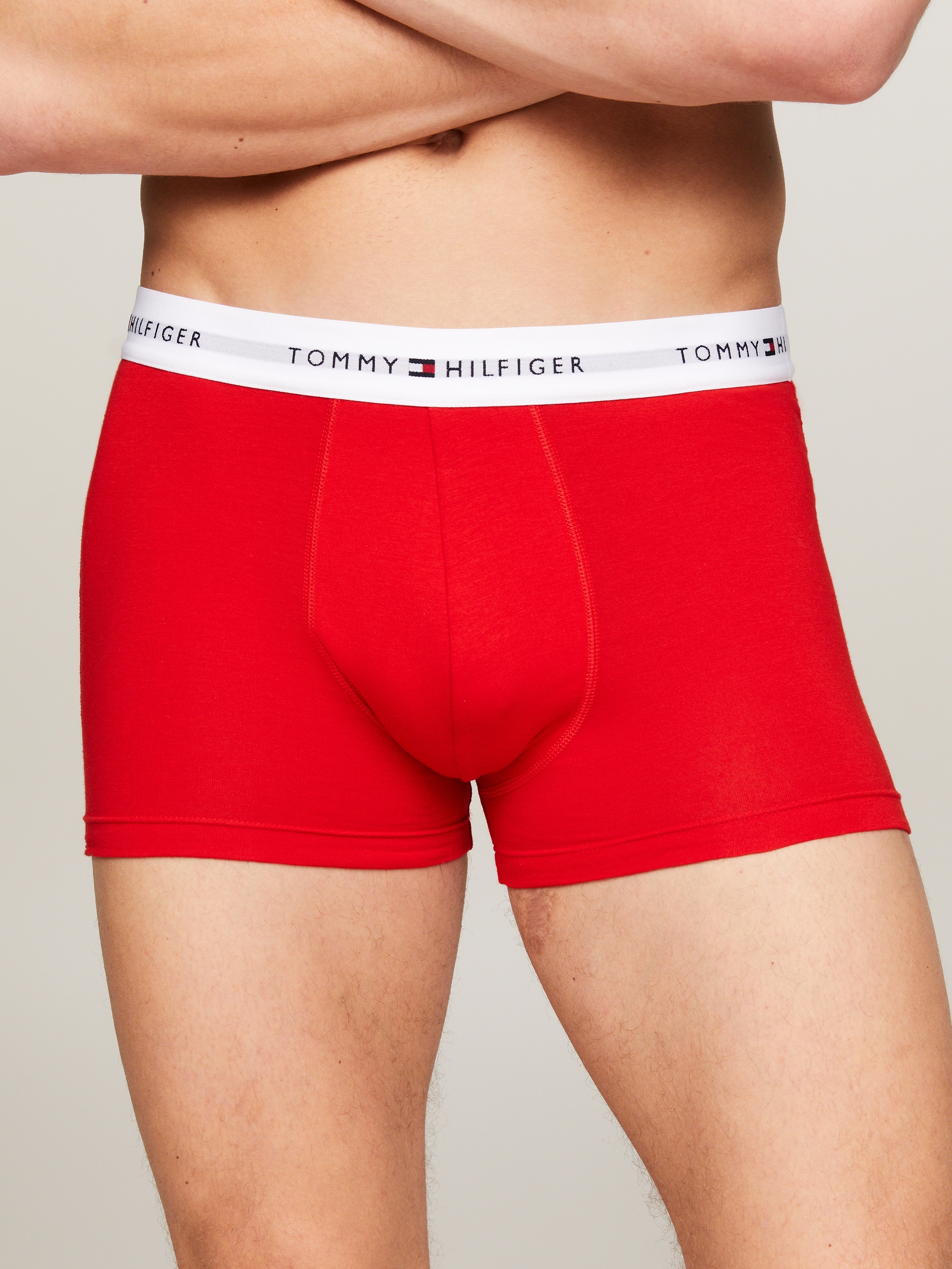 Tommy Hilfiger Underwear Trunk »3P TRUNK«, (Packung, 3 St., 3er), farbig mit weissem Logo-Elastikbund, Signature Kollektion