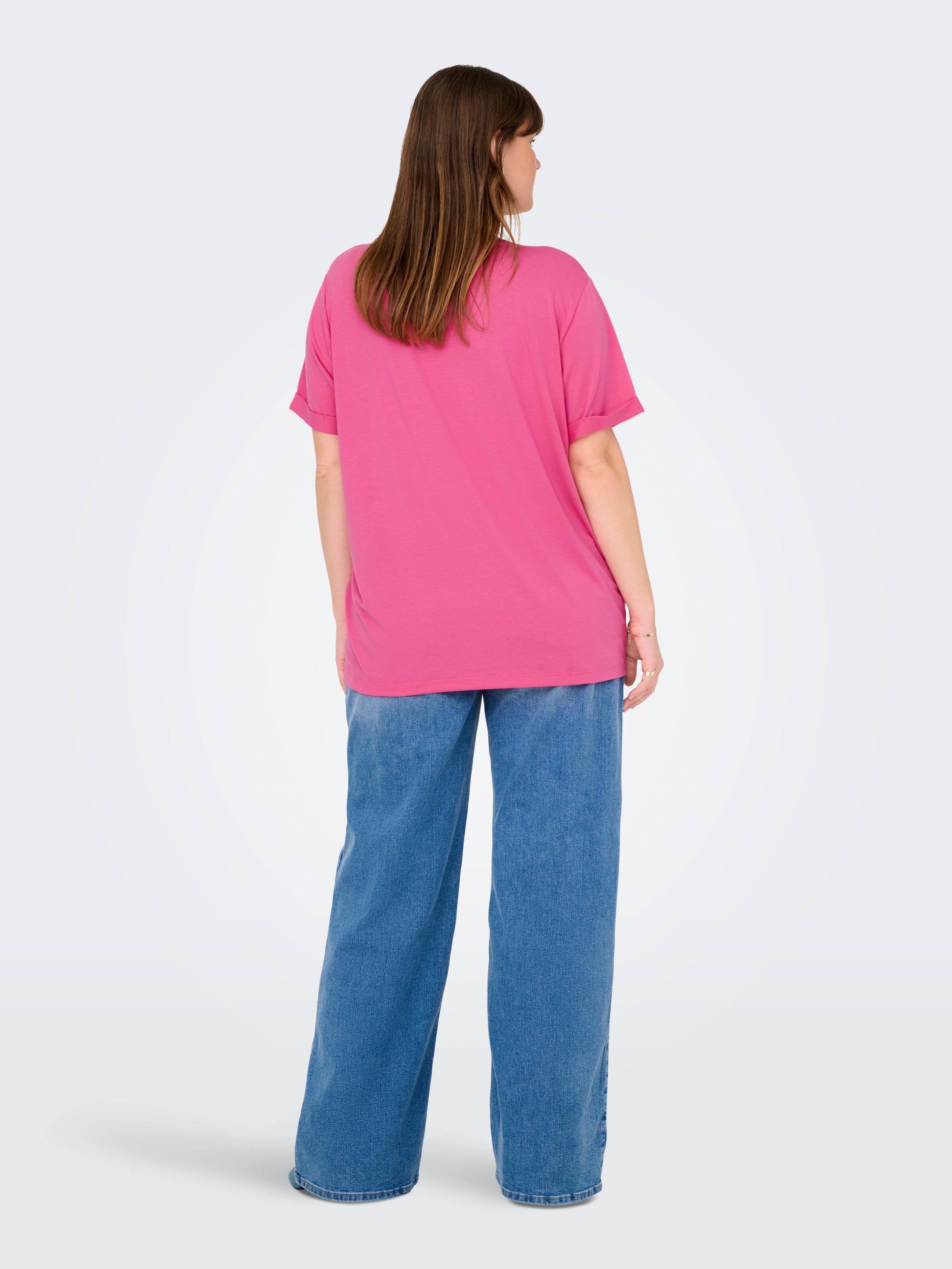 ONLY CARMAKOMA Kurzarmshirt »CARMOSTER S/S FOLD UP TOP JRS NOOS«