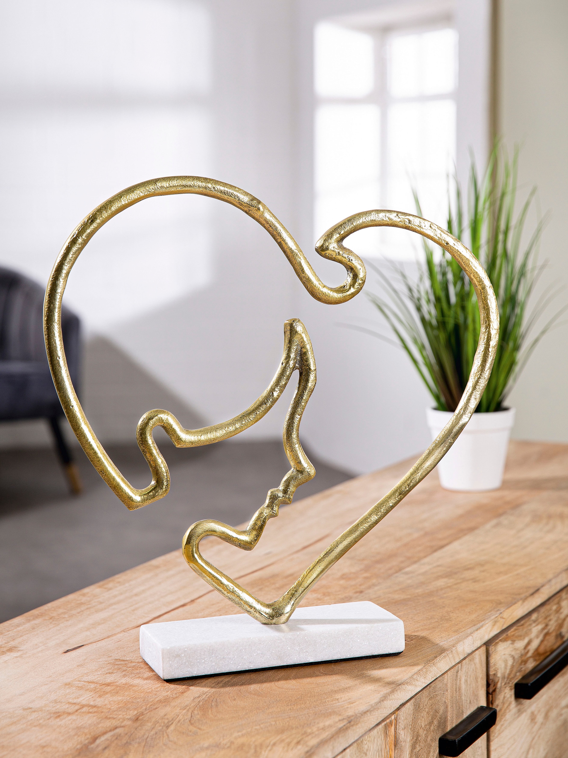 Image of GILDE Wanddekoobjekt "Skulptur Modern Face"