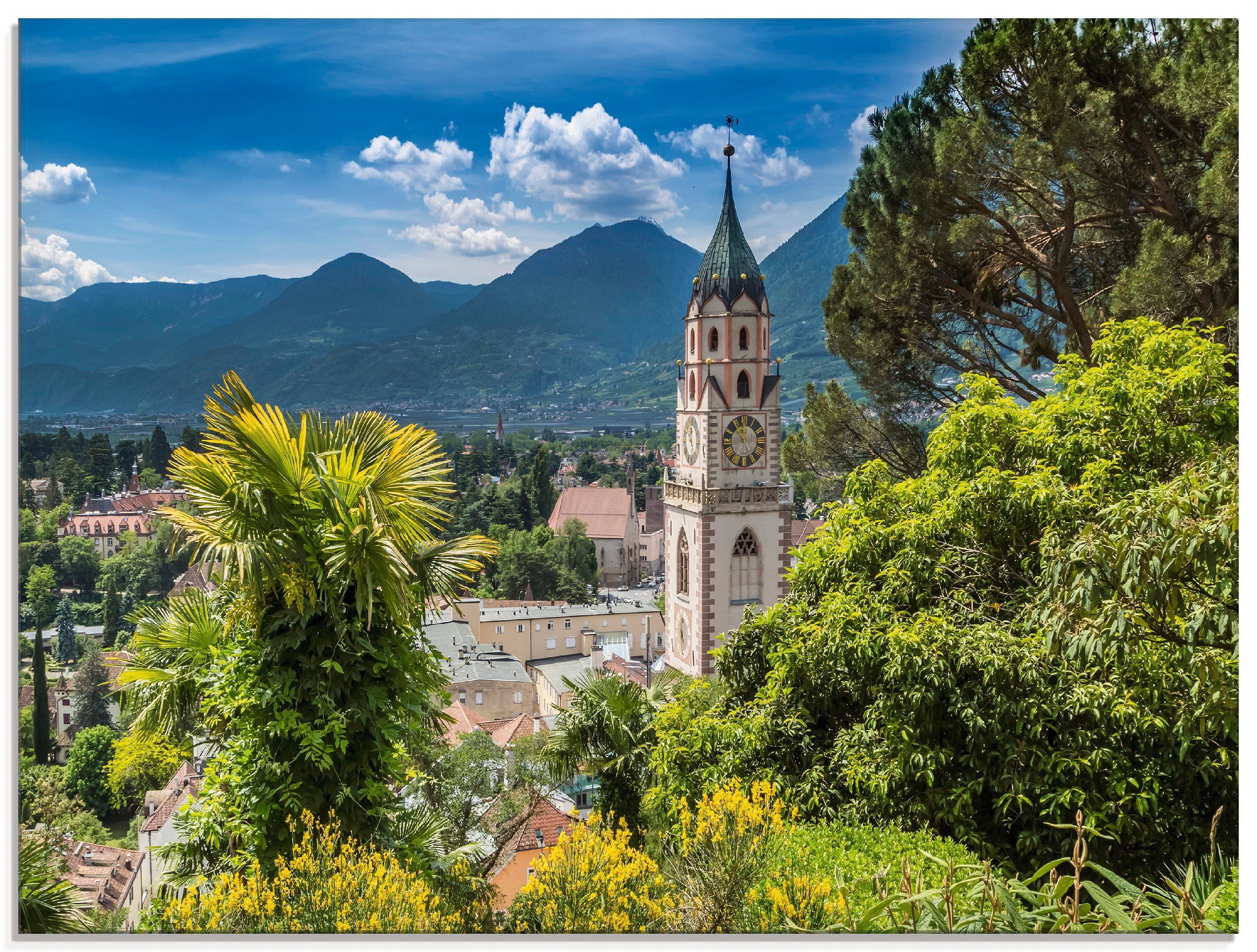 Image of Artland Glasbild »Meran Idyllischer Blick über die Stadt«, Europa, (1 St.) bei Ackermann Versand Schweiz